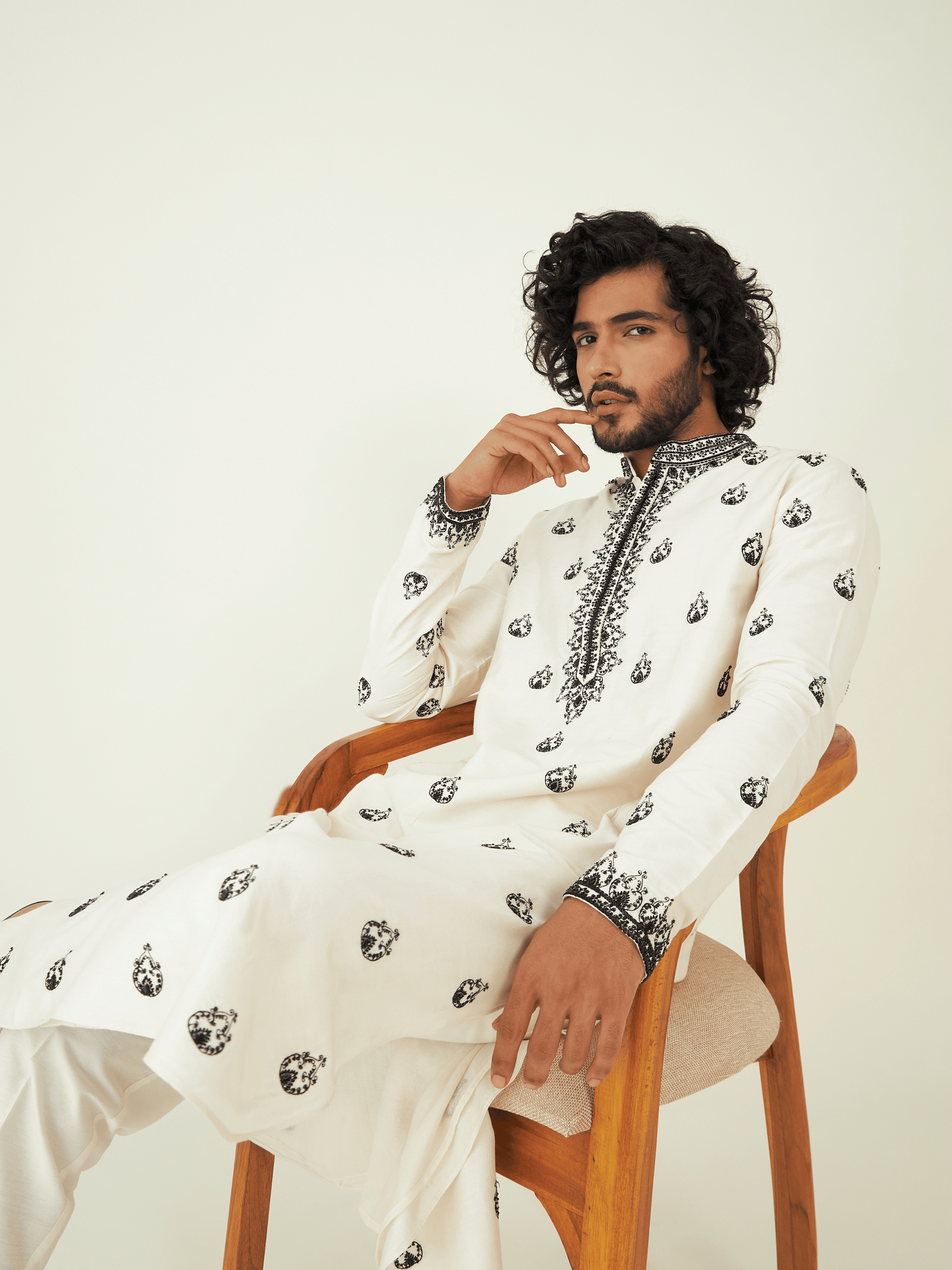 White Viscose Silk Kurta Set at Kamakhyaa by RoohbyRidhimaa. This item is Festive Wear, Kurta Pant Sets, Men Kurta Pant Sets, Menswear By RoohbyRidhimaa, Qala By RoohbyRidhimaa, Regular Fit, Solids, Viscose Raw Silk, White