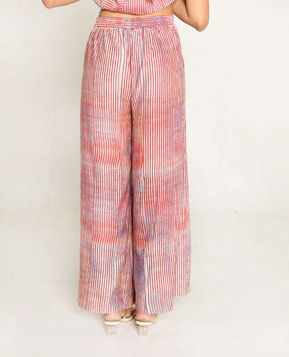 Wide Leg Pant at Kamakhyaa by Rias Jaipur. This item is Bhram by Rias Jaipur, Casual Wear, Cotton bemberg, Multicolor, Organic, Pants, Regular Fit, Striped