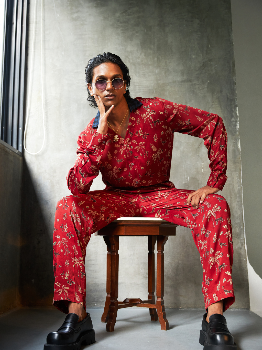 Wild T-Shirt Shirt at Kamakhyaa by Anushé Pirani. This item is Bloom After Dark by Anushe Pirani, Menswear, Midnight Blueprint, T-Shirts & Shirts, Tops & Shirts, Under $50