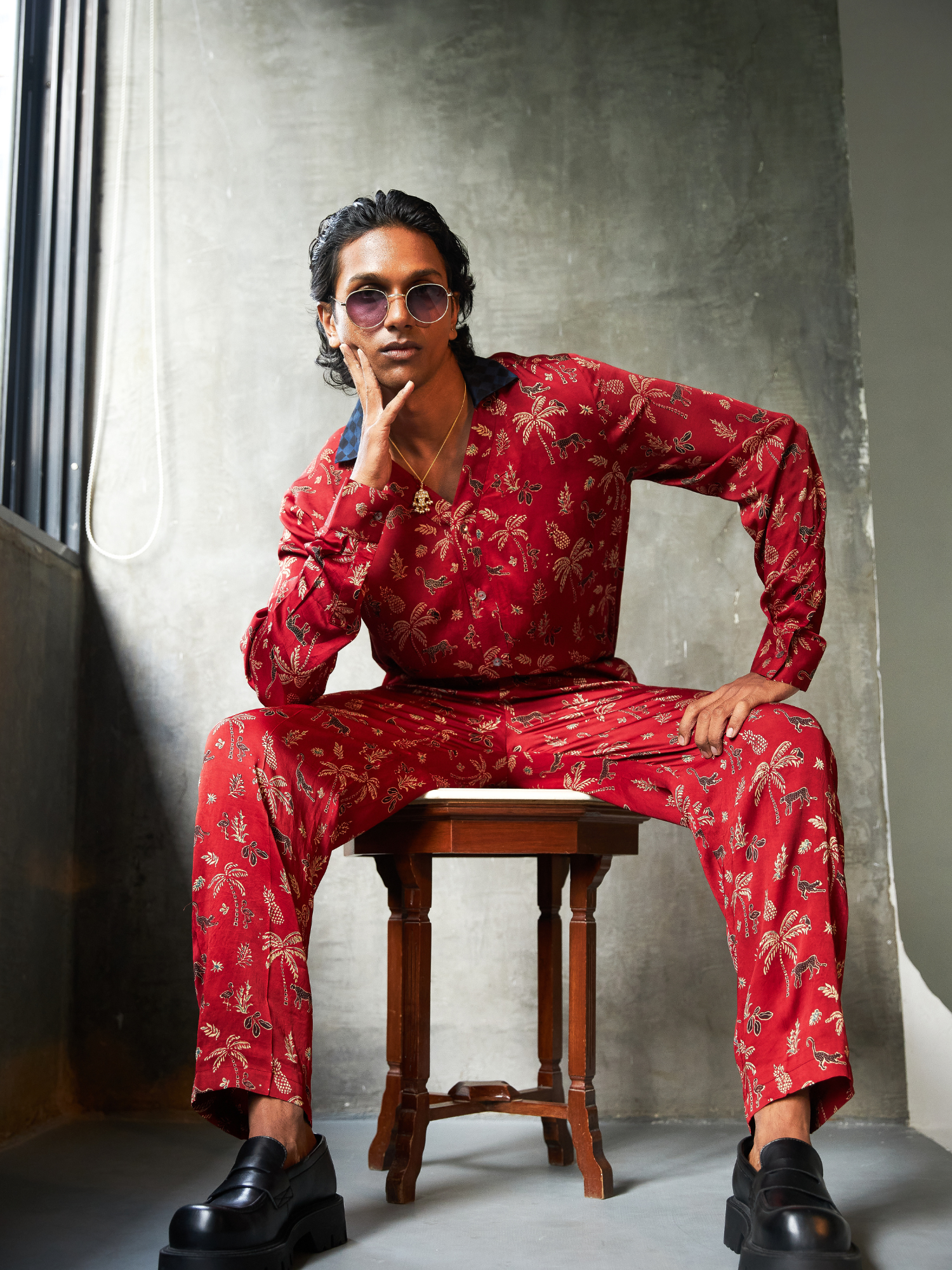 Wild T-Shirt Shirt at Kamakhyaa by Anushé Pirani. This item is Bloom After Dark by Anushe Pirani, Menswear, Midnight Blueprint, T-Shirts & Shirts, Tops & Shirts, Under $50
