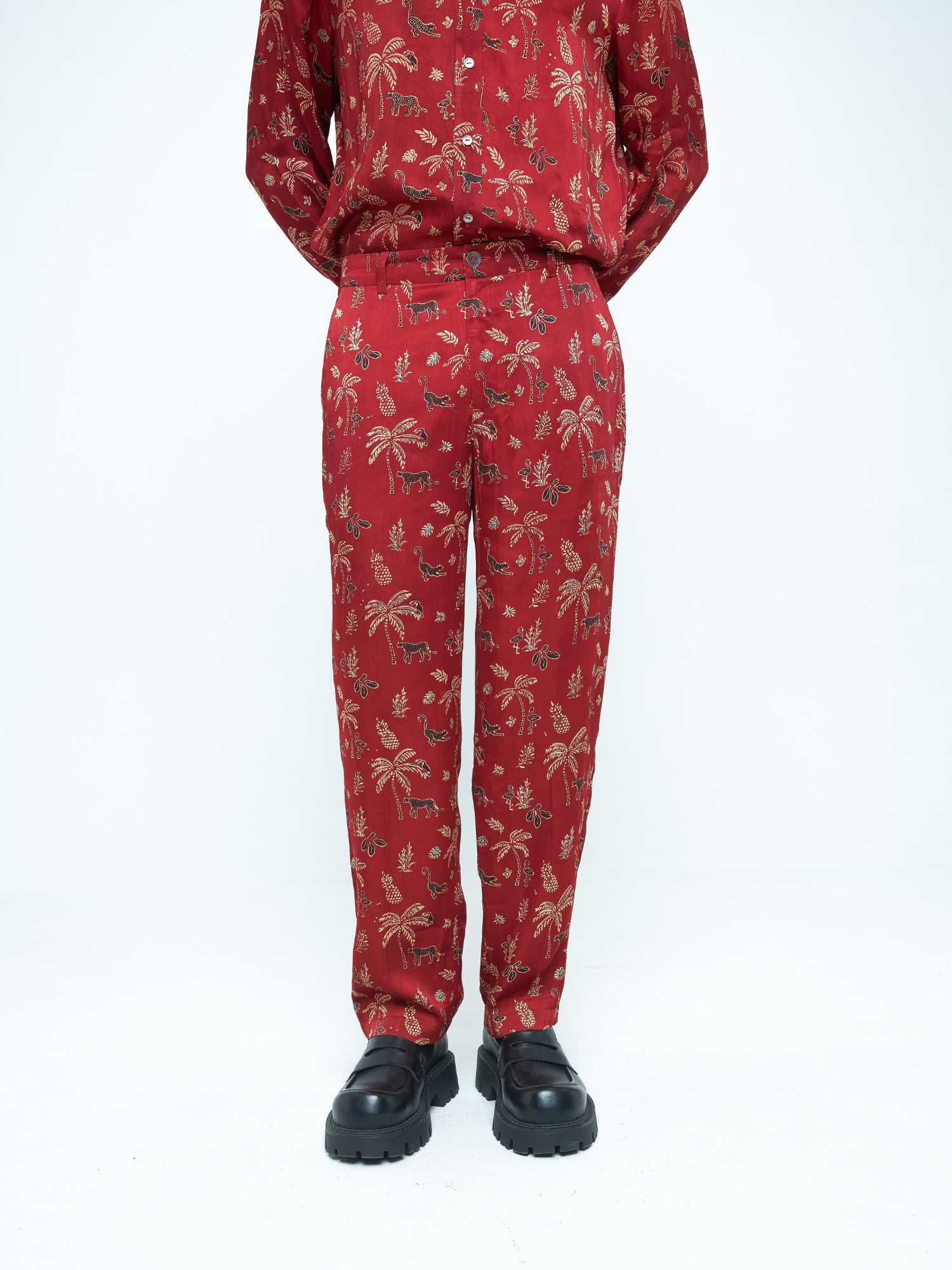 Wild Tapered Pants at Kamakhyaa by Anushé Pirani. This item is Bloom After Dark by Anushe Pirani, Menswear, Midnight Blueprint, Pants, Under $50