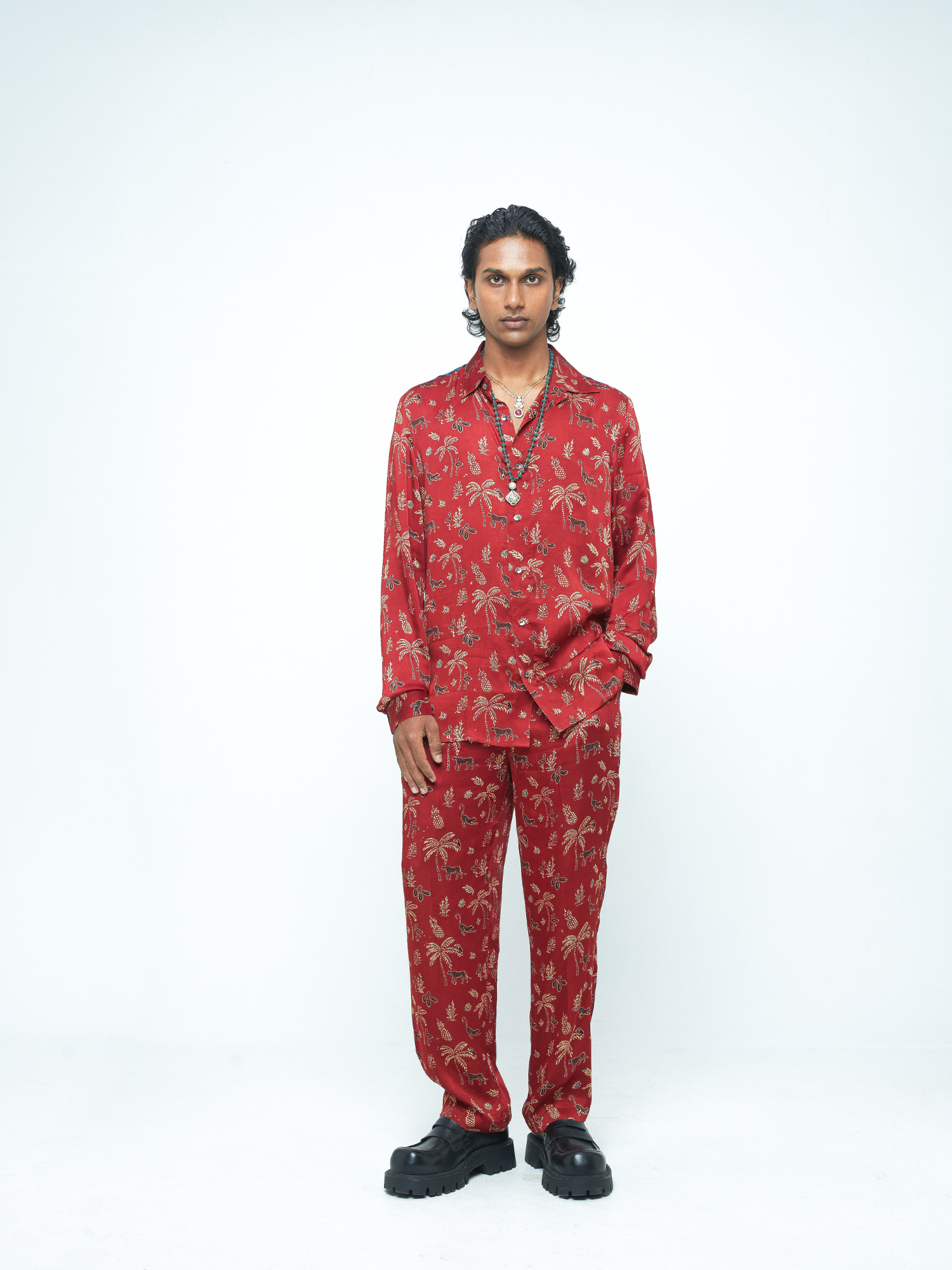 Wild Tapered Pants at Kamakhyaa by Anushé Pirani. This item is Bloom After Dark by Anushe Pirani, Menswear, Midnight Blueprint, Pants, Under $50