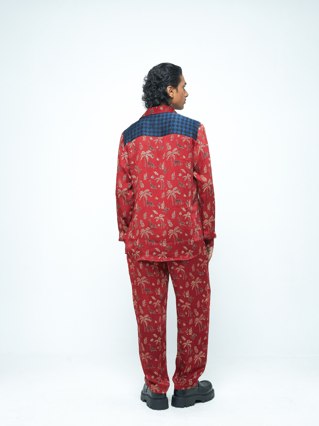Wild Tapered Pants at Kamakhyaa by Anushé Pirani. This item is Bloom After Dark by Anushe Pirani, Menswear, Midnight Blueprint, Pants, Under $50