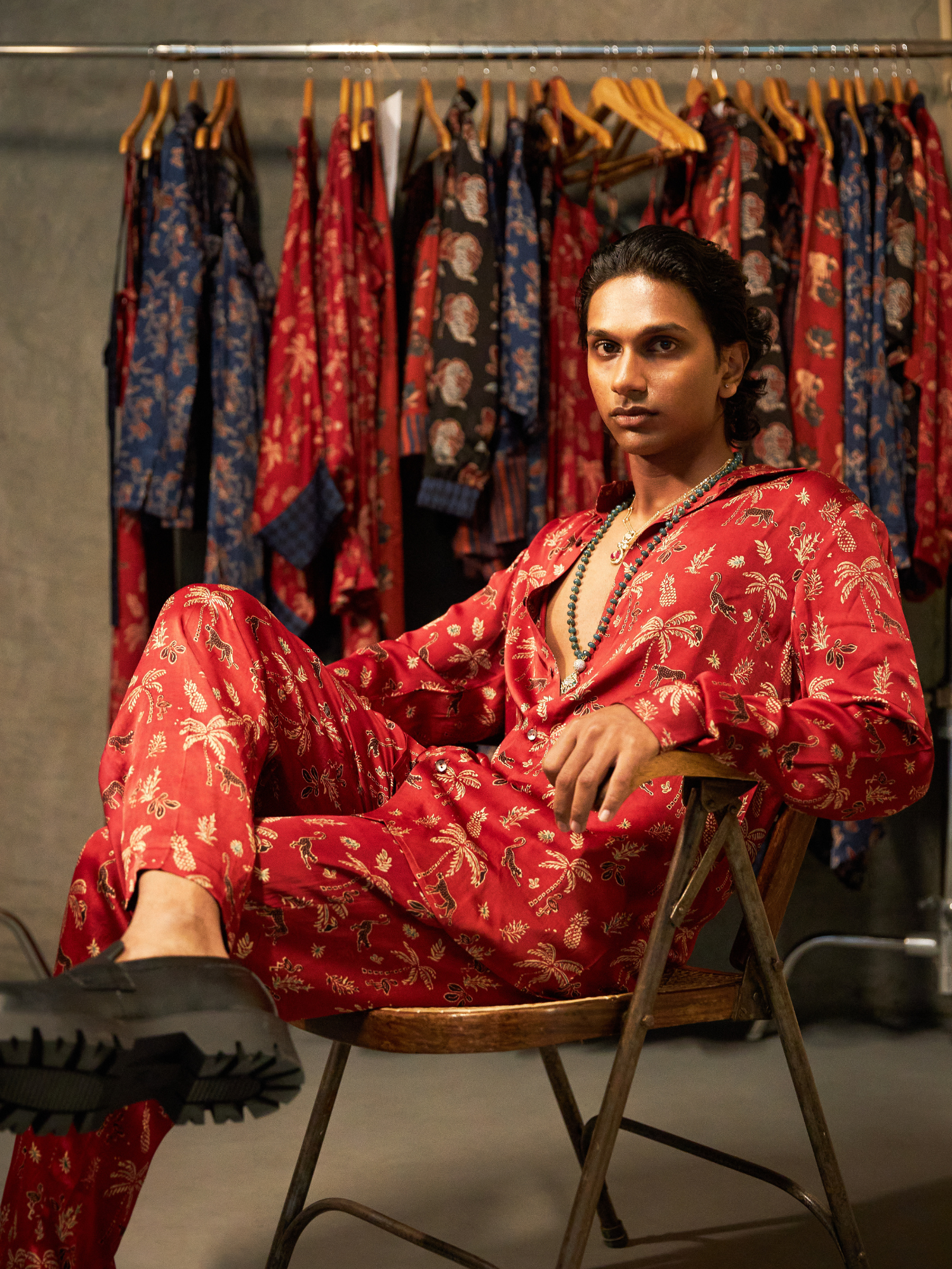 Wild Tapered Pants at Kamakhyaa by Anushé Pirani. This item is Bloom After Dark by Anushe Pirani, Menswear, Midnight Blueprint, Pants, Under $50