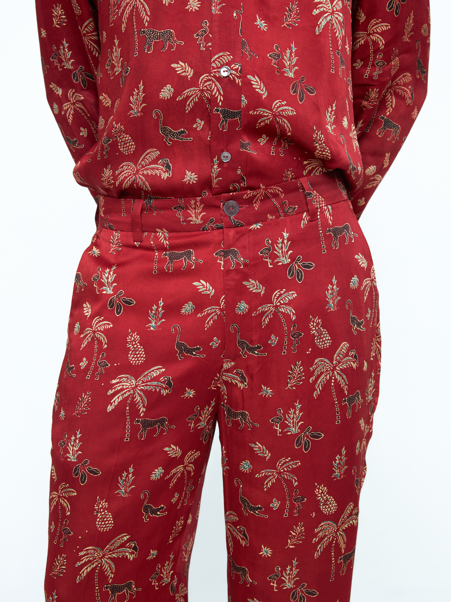 Wild Tapered Pants at Kamakhyaa by Anushé Pirani. This item is Bloom After Dark by Anushe Pirani, Menswear, Midnight Blueprint, Pants, Under $50