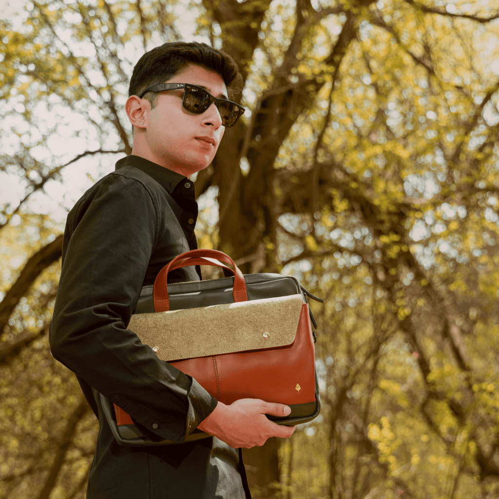 Willow Vegan Leather Laptop Sleeve - Tan at Kamakhyaa by Green Hermitage. This item is A Walk in the Forest by Green Hermitage, Banana Leather, Coconut Leather, Laptop Bags, Under $50