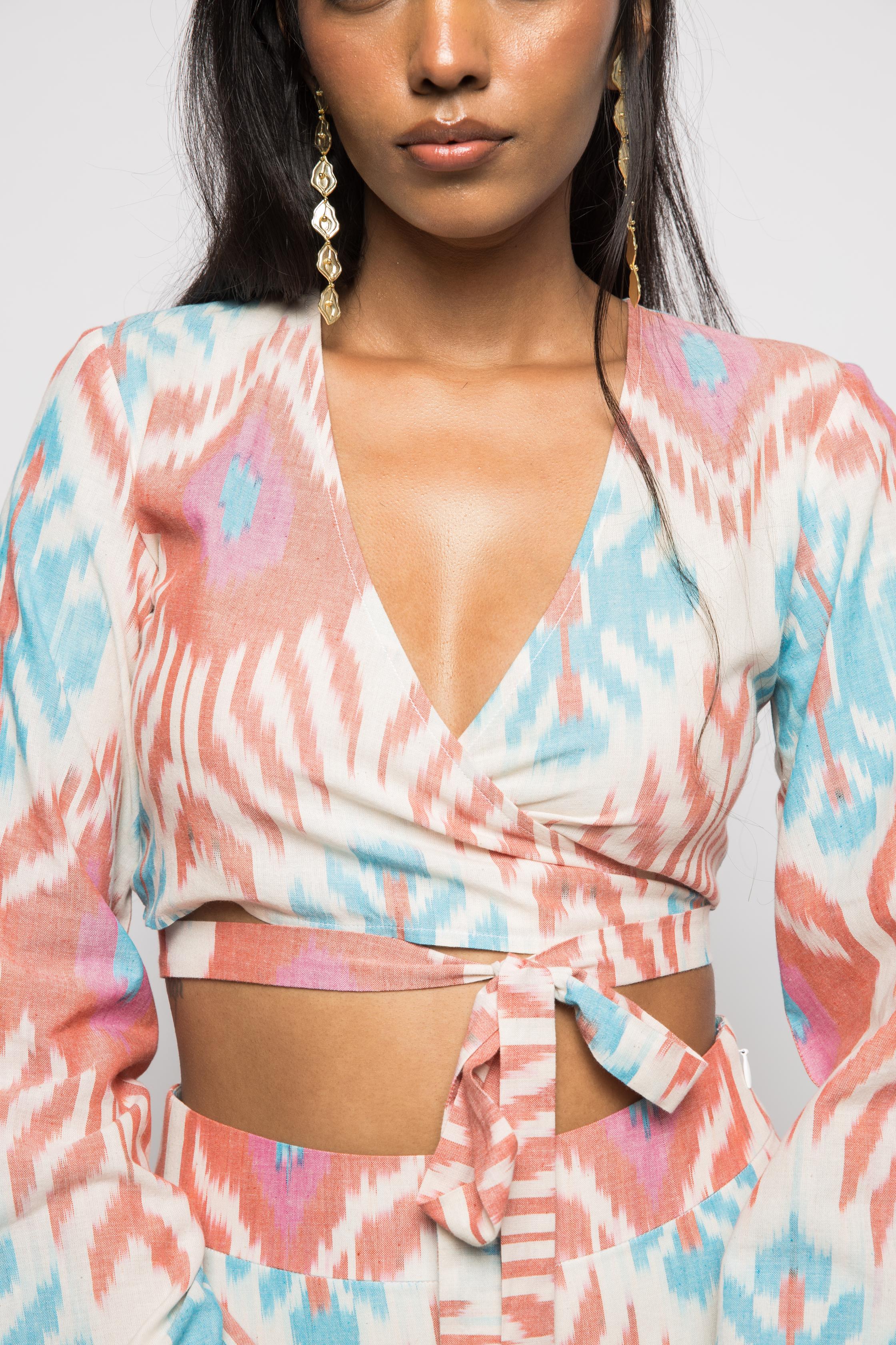 Wrap & Tie Top at kamakhyaa.com by Anushé Pirani. This item is Fresh Ink by Anushe Pirani, Under $50