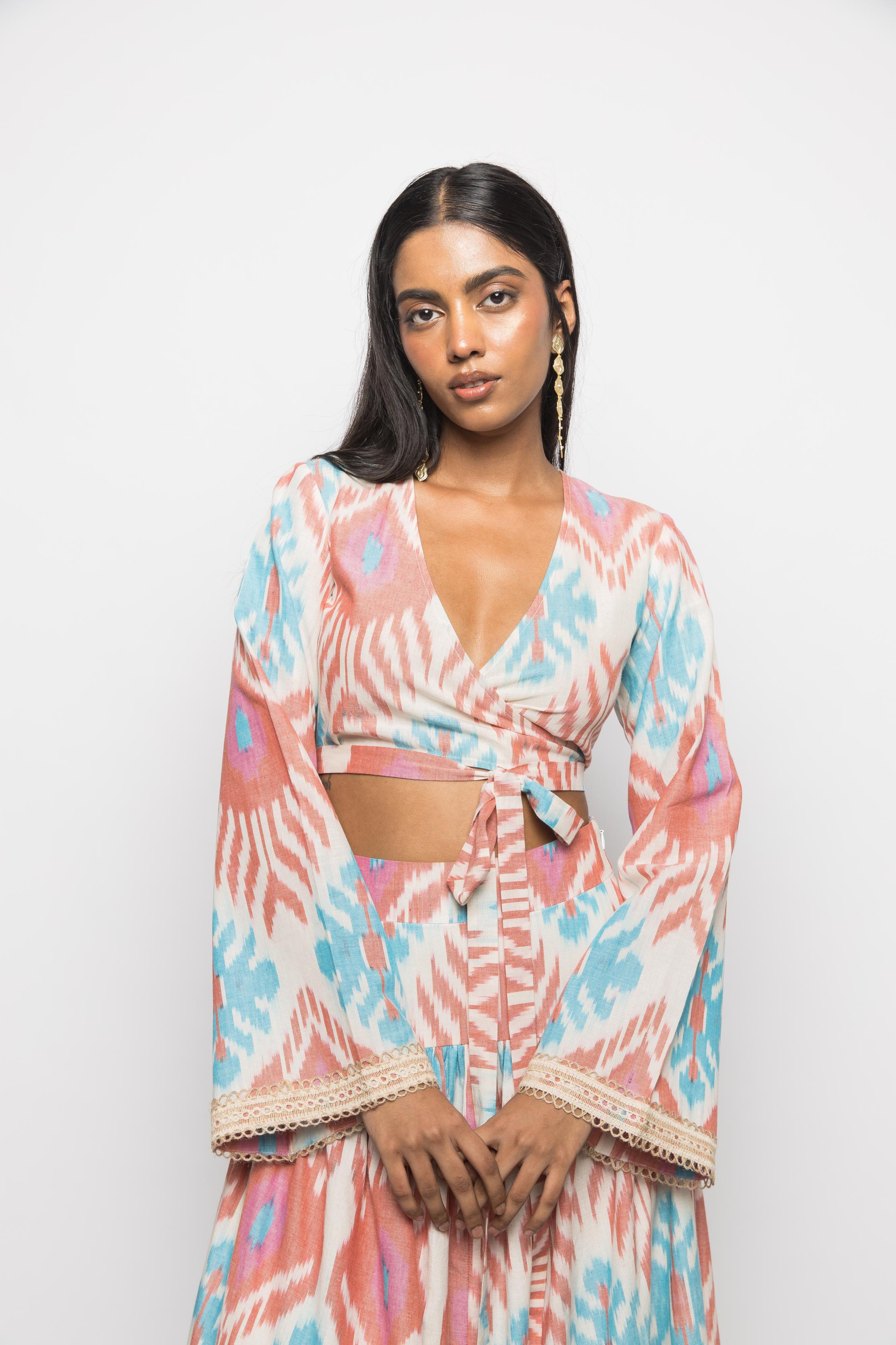 Wrap & Tie Top at kamakhyaa.com by Anushé Pirani. This item is Fresh Ink by Anushe Pirani, Under $50
