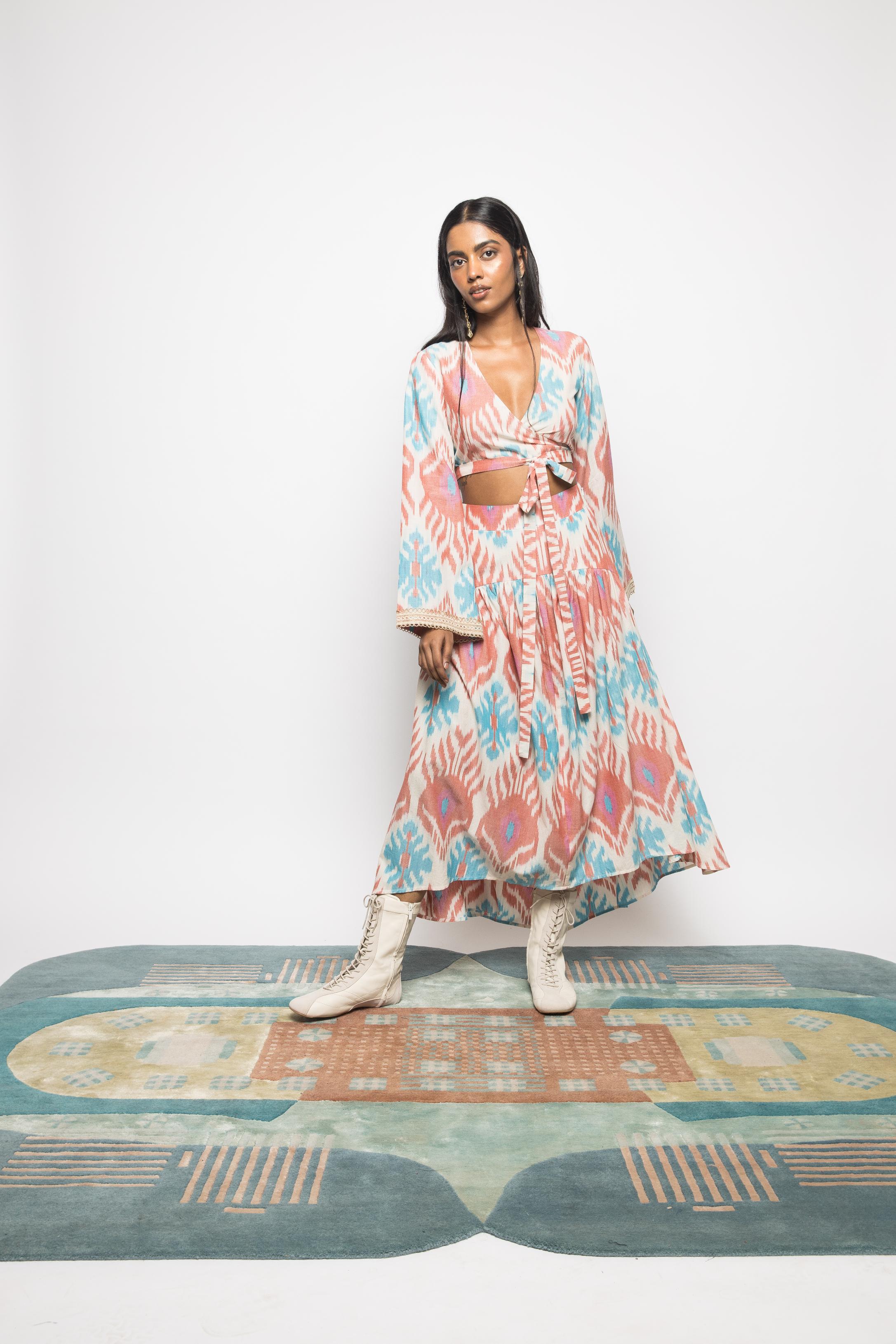 Wrap & Tie Top at kamakhyaa.com by Anushé Pirani. This item is Fresh Ink by Anushe Pirani, Under $50