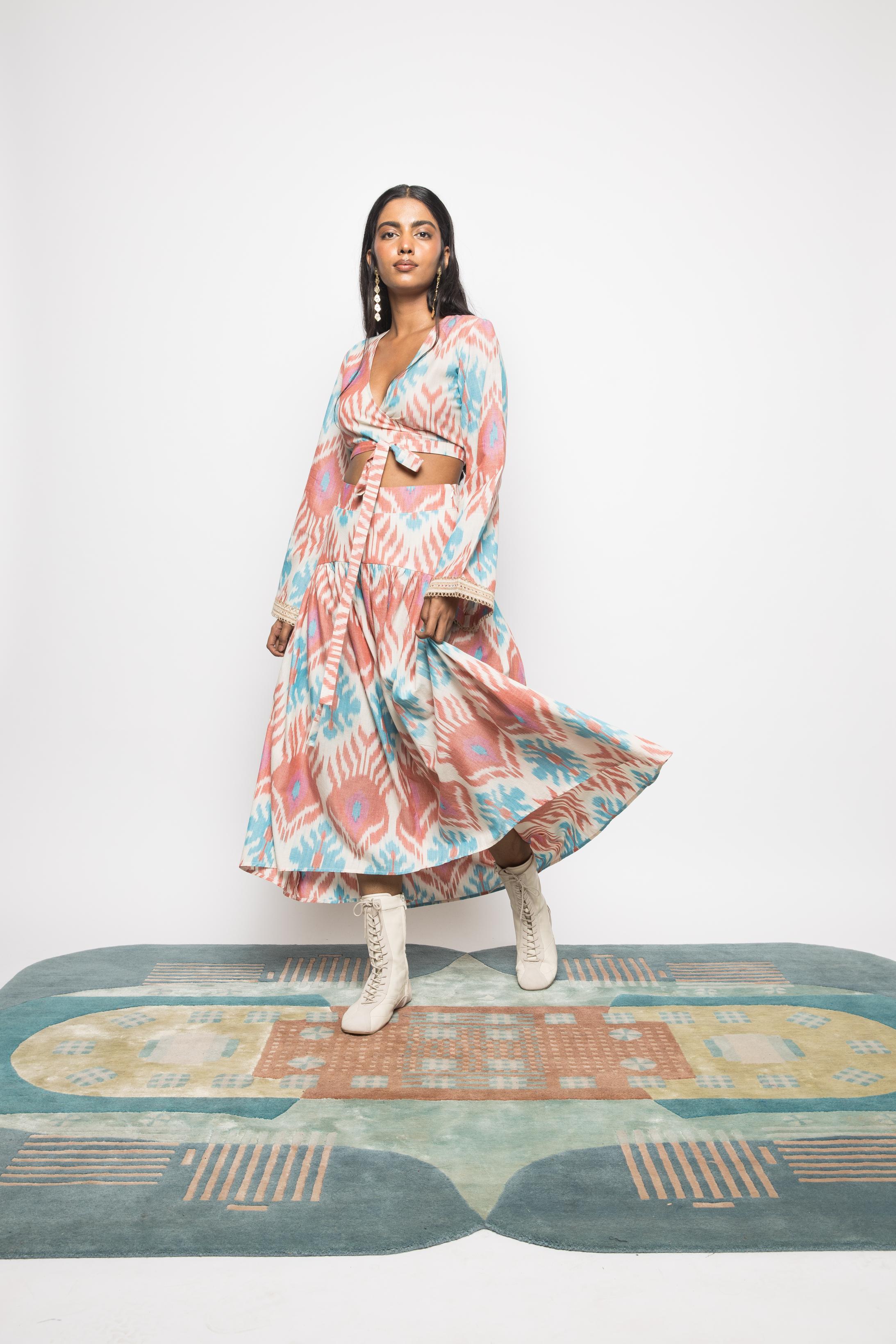 Wrap & Tie Top at kamakhyaa.com by Anushé Pirani. This item is Fresh Ink by Anushe Pirani, Under $50