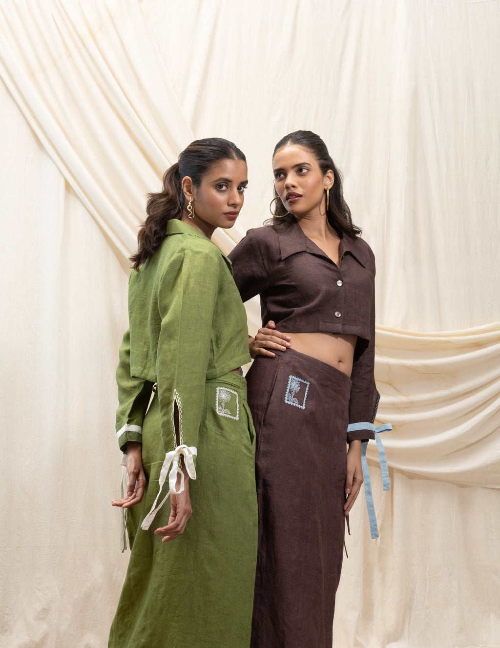 Wrap around skirt at Kamakhyaa by Akashi Clothing. This item is 100% Linen, Regular Fit, Solid Selfmade, Solids, The Stamp Edit By Akashi Clothing, Under $150