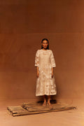 Yamada Patchwork Dress + Slip at Kamakhyaa by Ahmev. This item is Cotton Silk, Dress, Embroidered, Ivory, Maximum Minimum by Ahmev, Relaxed Fit, Silk Organza, Womenswear