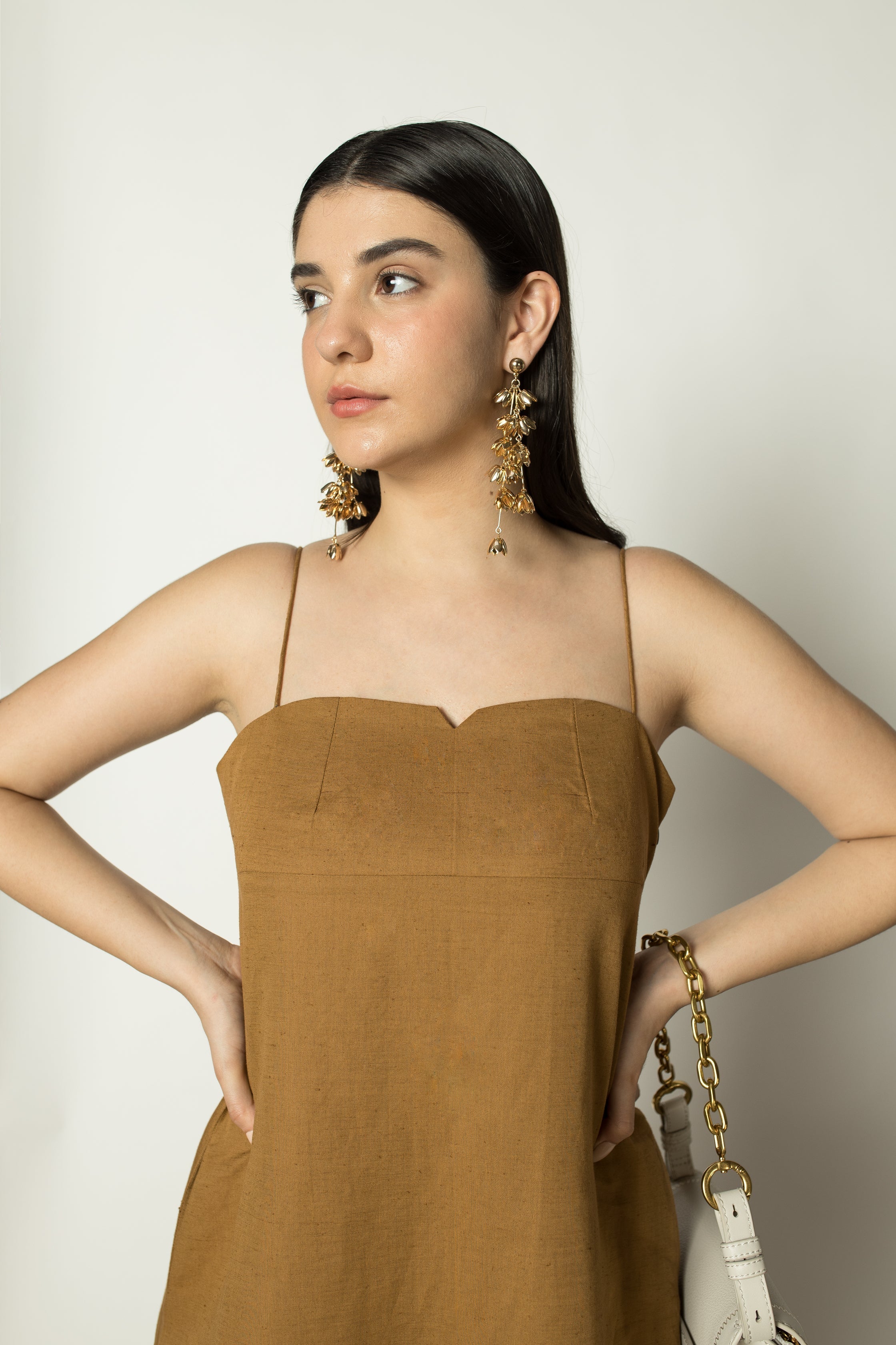 Yellow A Line Slip Dress at kamakhyaa.com by Anushé Pirani. This item is Brunch Wear, Cotton Hemp, Dresses, Maxi Dresses, Nostalgic Whispers by Anushe Pirani, Office Party, Review September 2025, Sleeveless, Slip Dresses, Womenswear, Yellow