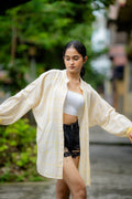 Yellow Casual Wear Check Shirt at Kamakhyaa by Krushnachuda. This item is Casual Wear, Checks, Handloom Cotton, Natural Dye, Organic, Relaxed Fit, Shirts, Yellow