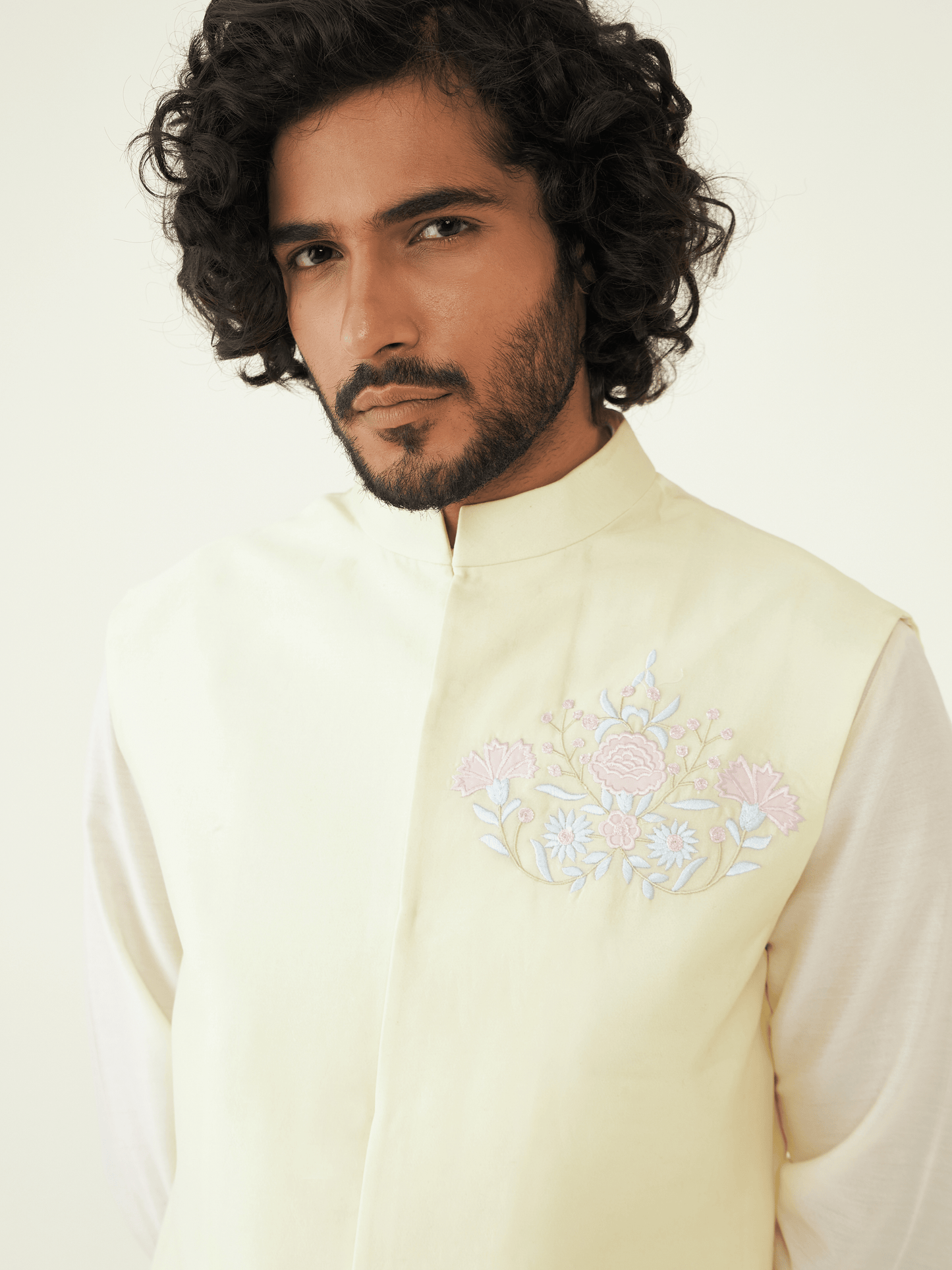 Yellow Chanderi Silk Jacket at Kamakhyaa by RoohbyRidhimaa. This item is Chanderi Silk, Festive Wear, Jackets, Men Jackets, Menswear By RoohbyRidhimaa, Qala By RoohbyRidhimaa, Regular Fit, Resham Embroidered, Silk Chanderi, Yellow