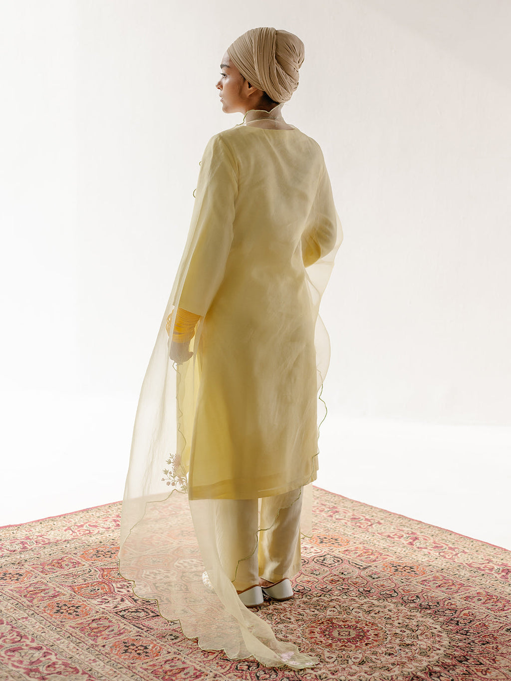 Yellow Chanderi Silk Kurta Pant Set with Dupatta at Kamakhyaa by RoohbyRidhimaa. This item is Casual Wear, Chanderi Silk, Dupattas, Kurta Set with Dupattas, Kurta Sets, Relaxed Fit, Resham Embroidered, Silk Chanderi, Toxin free, Yellow