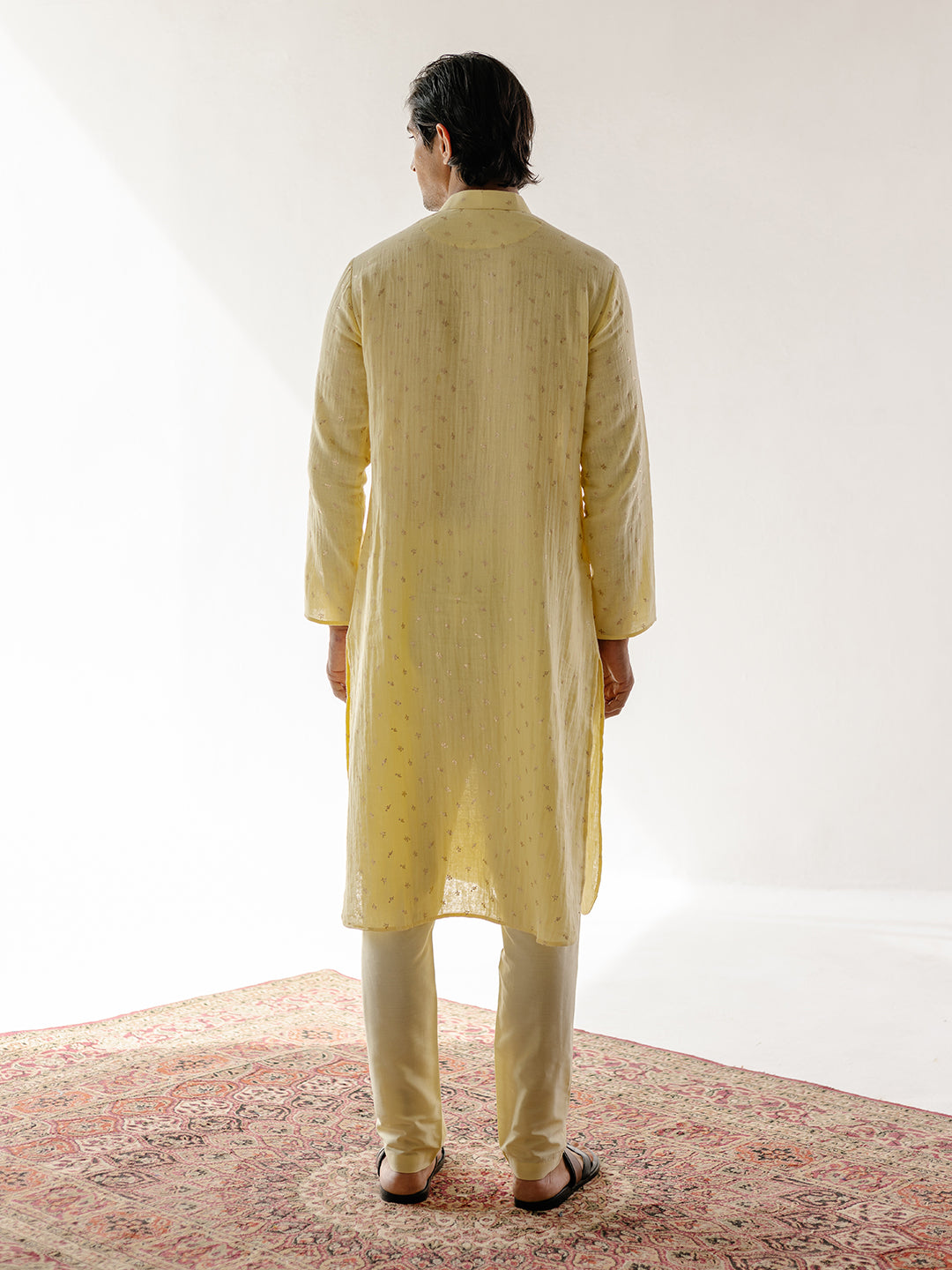 Yellow Cotton Kurta Set at Kamakhyaa by RoohbyRidhimaa. This item is Cotton, Cotton Linen, Cotton Silk, Festive Wear, Kurta Pant Sets, Linen, Luxurious Cotton Linen, Men Kurta Pant Sets, Menswear By RoohbyRidhimaa, Qala By RoohbyRidhimaa, Regular Fit, Solids, Yellow