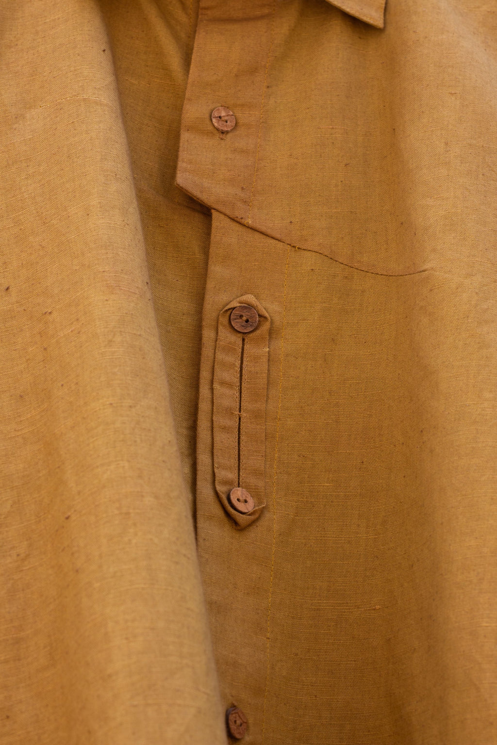 Yellow Cotton Shirt by Anushé Pirani with Best Selling, Casual Wear, Cotton, Cotton Hemp, For Him, Handwoven, Hemp, Menswear, Regular Fit, Shibumi Collection, Shirts, Solids, Tops, Yellow at Kamakhyaa for sustainable fashion
