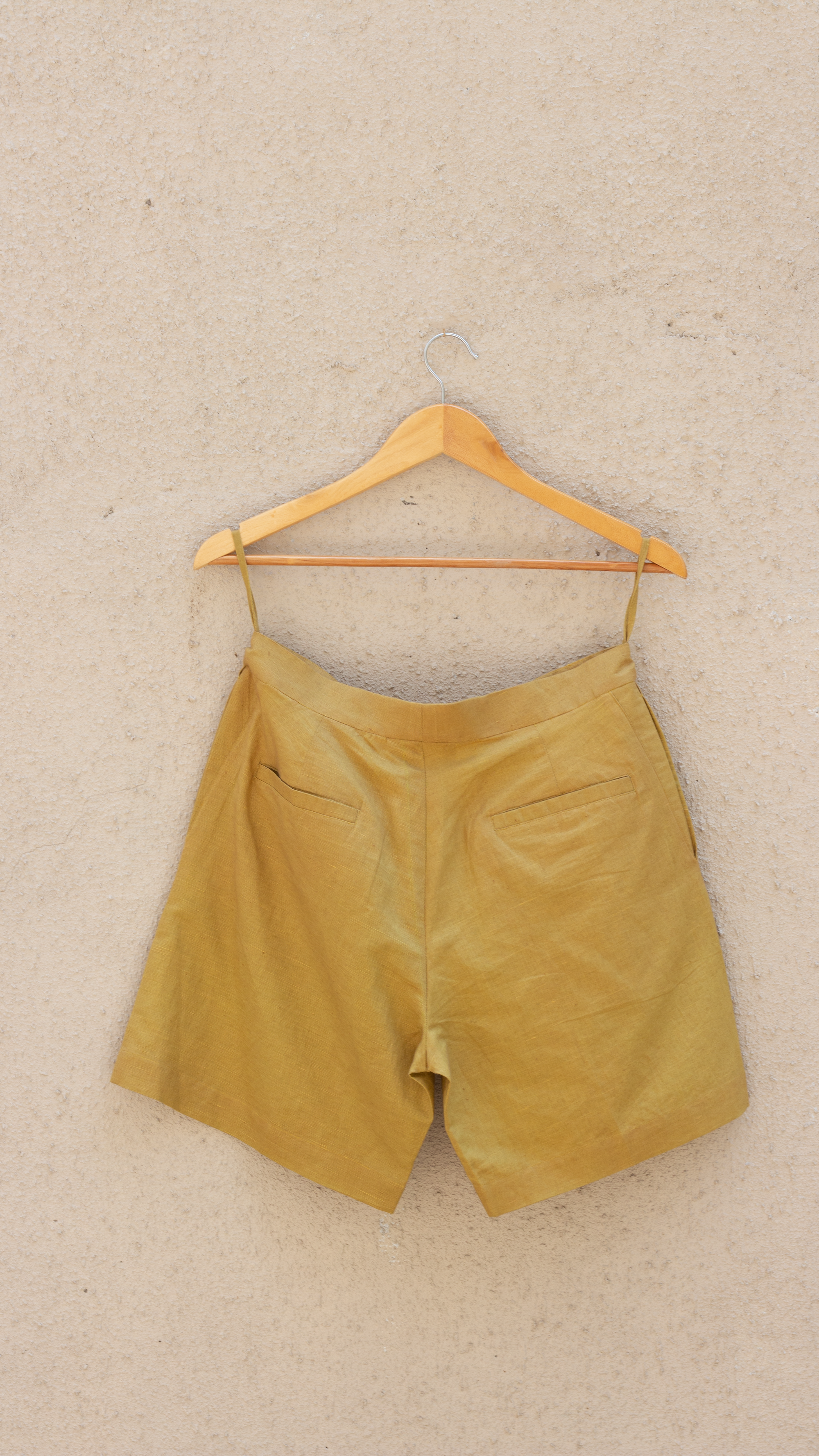 Yellow Cotton Shorts