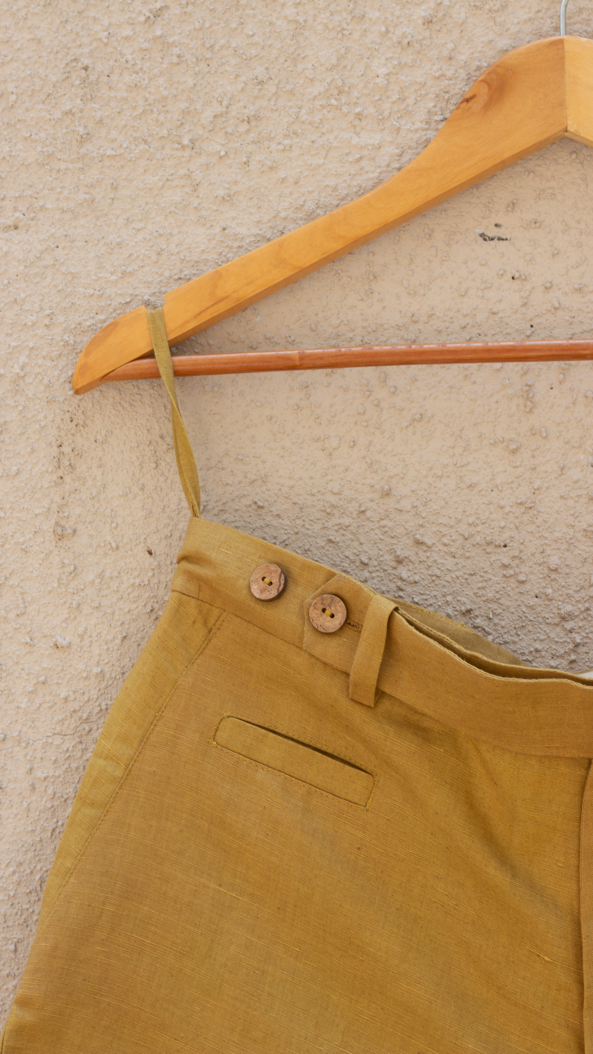Yellow Cotton Shorts