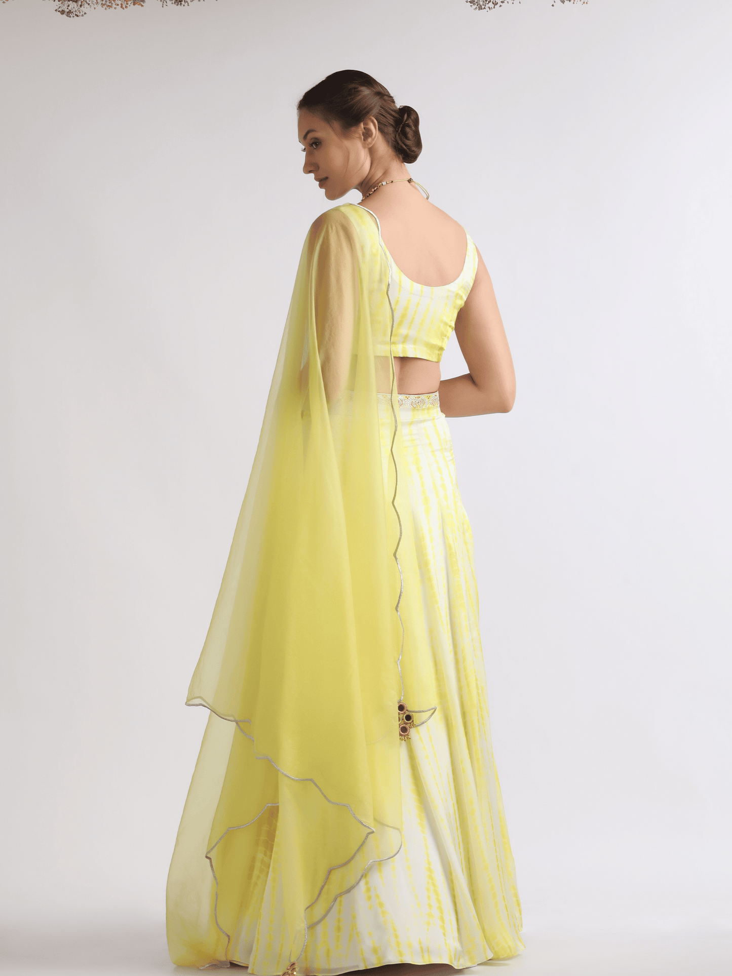 Yellow Crepe Lehenga Set at Kamakhyaa by RoohbyRidhimaa. This item is Embroidered, Festive Wear, Free Size, Lehenga Sets, Resham Embroidered, Toxin free, Viscose Crepe, Yellow