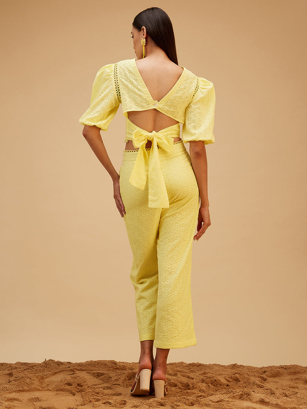 Yellow Embroidered Cotton Co-ord Set at Kamakhyaa by Bohobi. This item is Casual Wear, Cotton, Regular Fit, Solids, Toxin free, Travel Co-ord Sets, Yellow