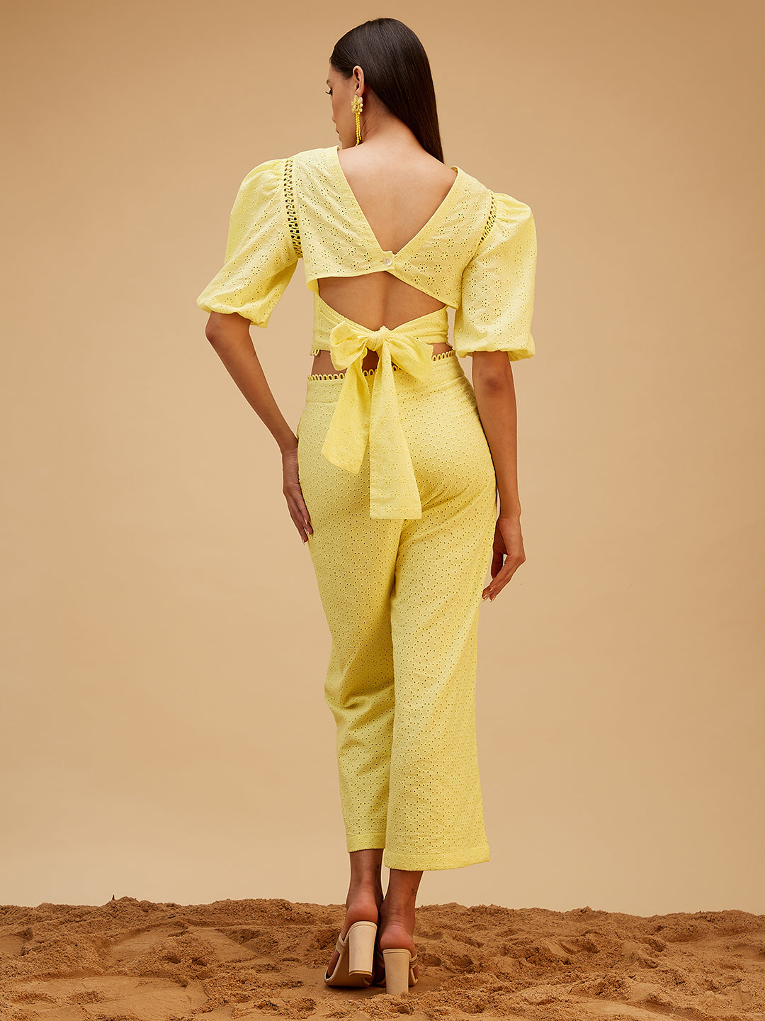 Yellow Embroidered Cotton Co-ord Set at Kamakhyaa by Bohobi. This item is Casual Wear, Cotton, Regular Fit, Solids, Toxin free, Travel Co-ord Sets, Yellow