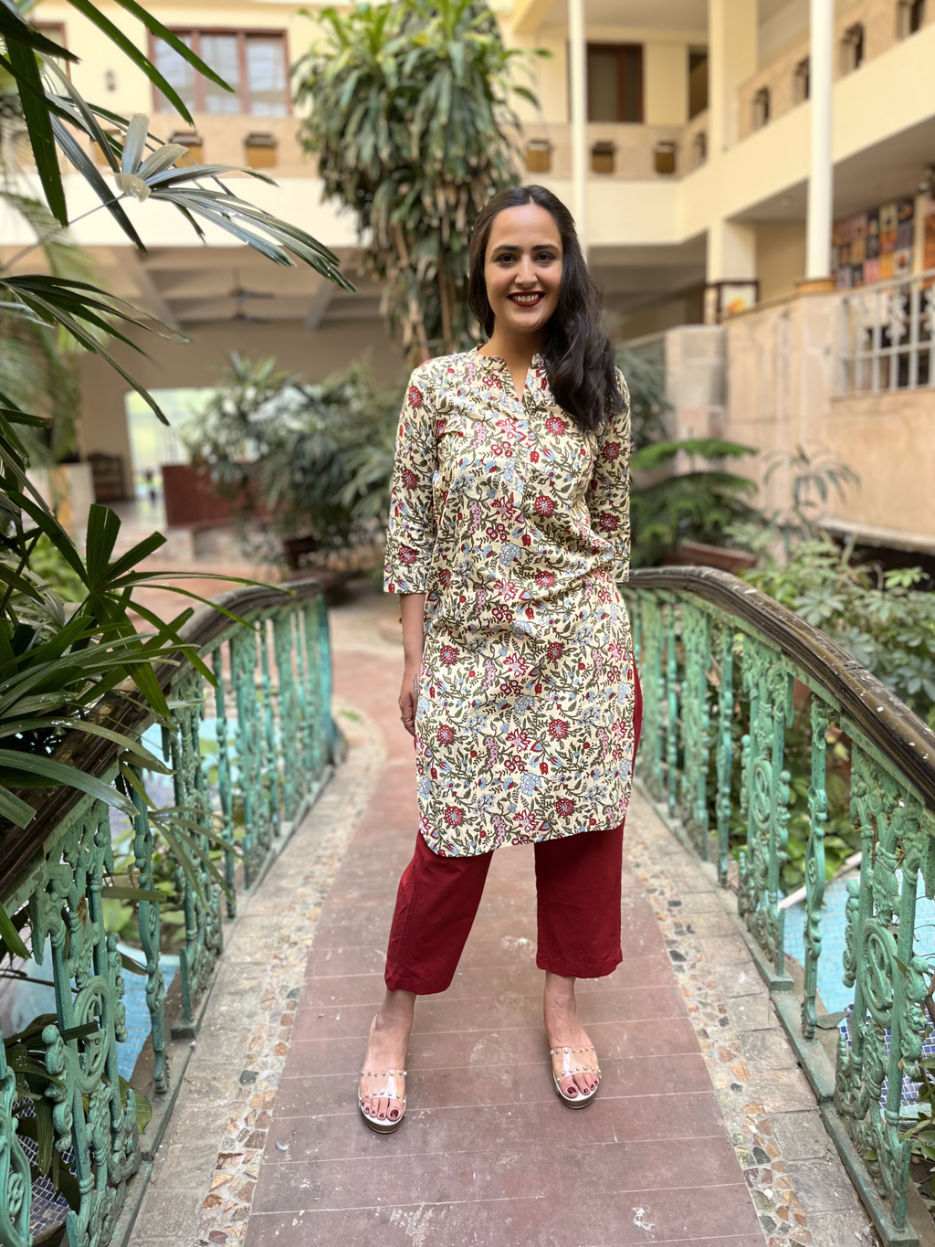 Yellow Kurta With Red Pants at Kamakhyaa by Kamakhyaa. This item is 100% pure cotton, Casual Wear, Indian Wear, KKYSS, Kurta Pant Sets, Natural, Prints, Regular Fit, Summer Sutra, Womenswear, Yellow