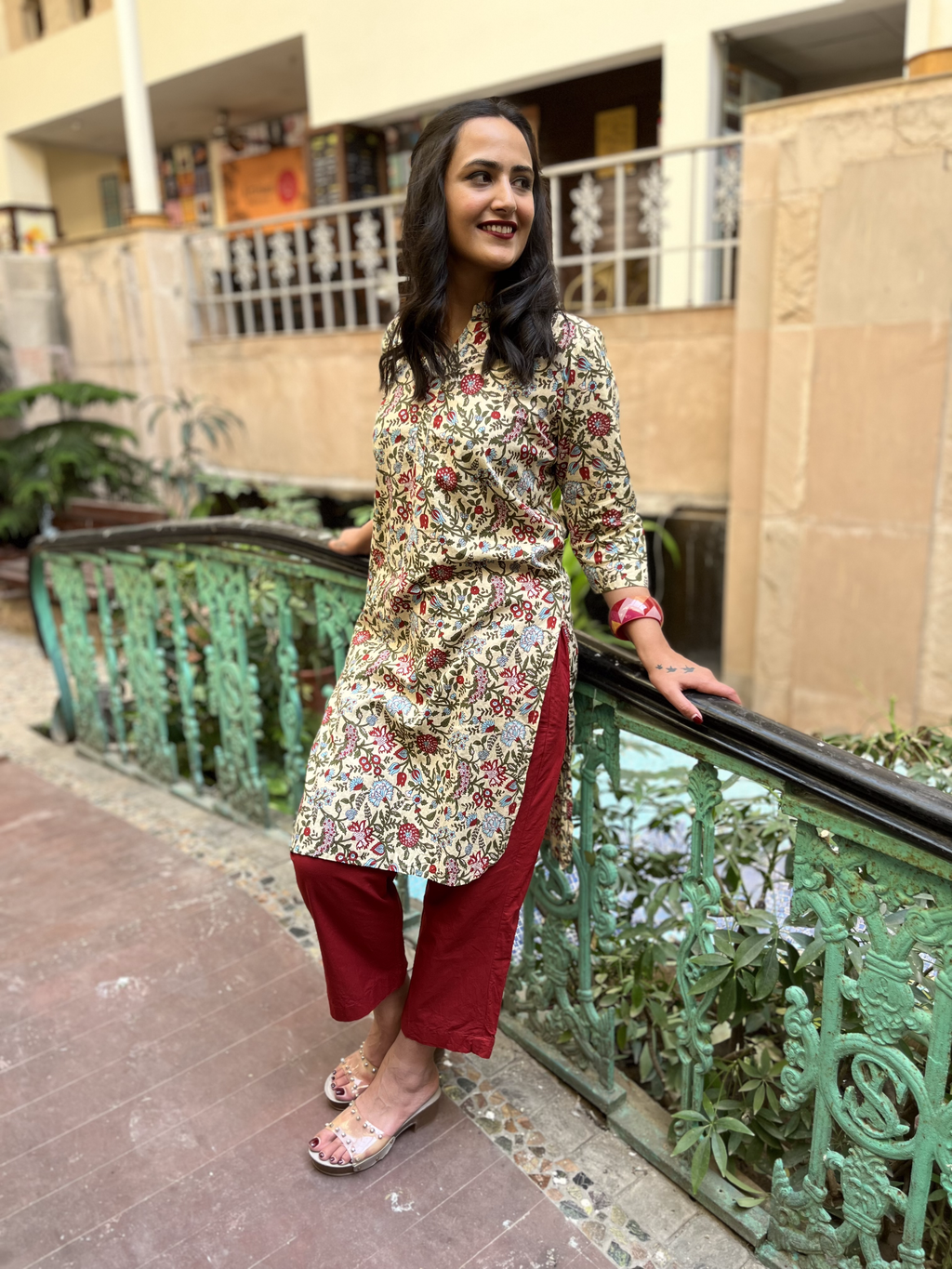 Yellow Kurta With Red Pants at Kamakhyaa by Kamakhyaa. This item is 100% pure cotton, Casual Wear, Indian Wear, KKYSS, Kurta Pant Sets, Natural, Prints, Regular Fit, Summer Sutra, Womenswear, Yellow