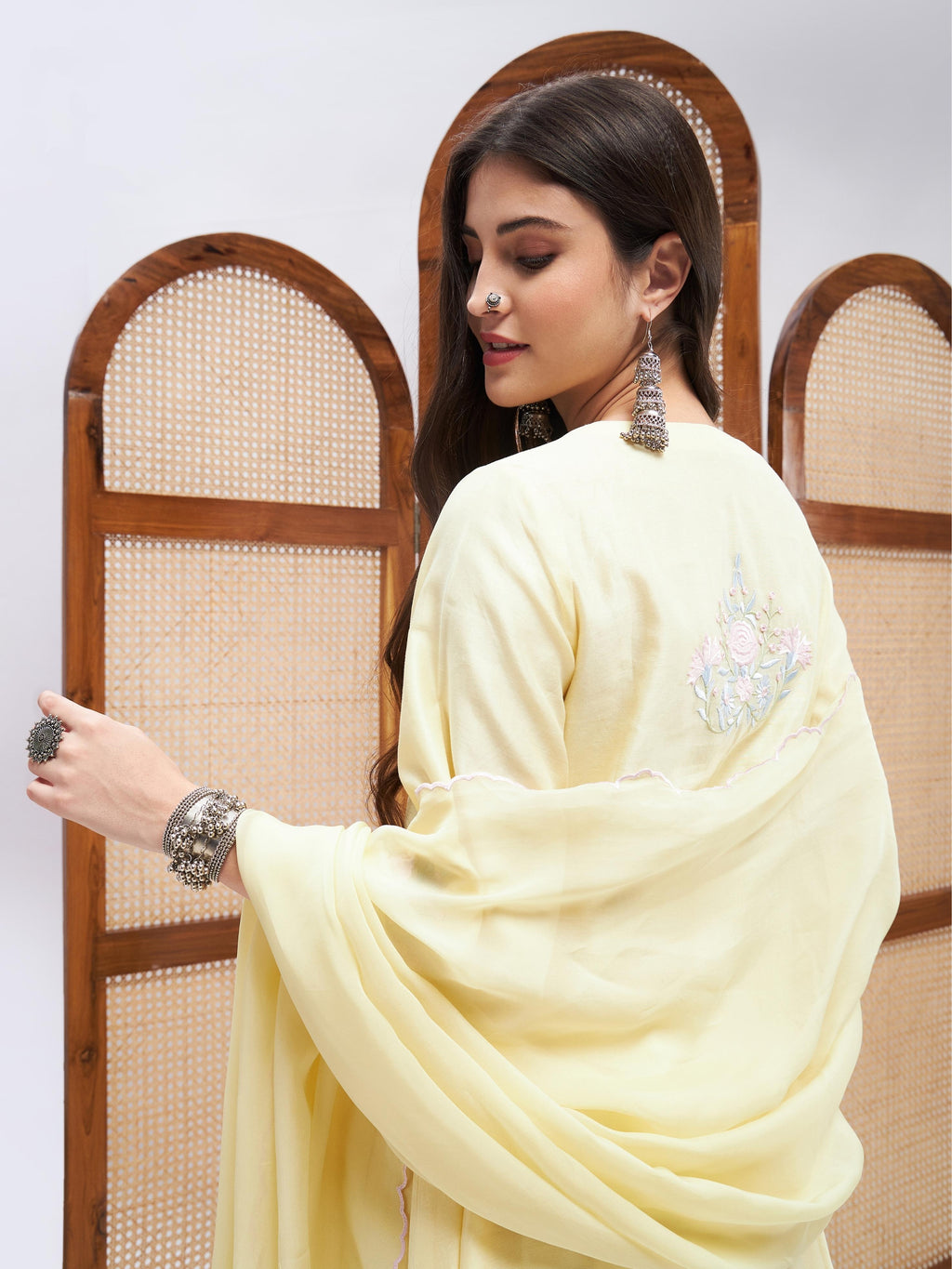 Yellow Organza Kurta Pant Set with Dupatta at Kamakhyaa by RoohbyRidhimaa. This item is Chanderi Silk, Cotton, Cotton Mulmul, Dupattas, Festive Wear, Kurta Set with Dupattas, Kurta Sets, Organza, Relaxed Fit, Resham Embroidered, Silk Chanderi, Toxin free, Yellow