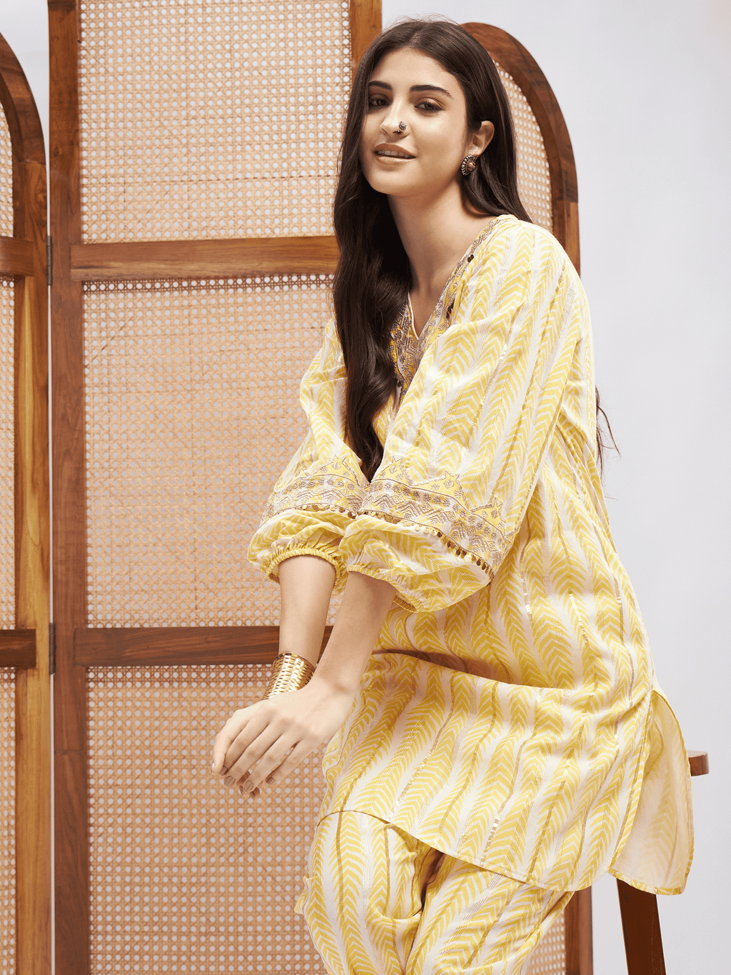 Yellow Resham Embroidered Kurta Set at Kamakhyaa by RoohbyRidhimaa. This item is Cotton, Embroidered, Hand Embroidery, Kurta Sets, Office Wear, Regular Fit, Resham, Resham Embroidered, Toxin free, Yellow