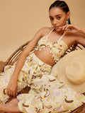 Yellow Sea Shell Vacation Co-ord Set at Kamakhyaa by Bohobi. This item is 100% Cotton, Prints, Regular Fit, Resort Wear, Toxin free, Vacation Co-ord Sets, Yellow
