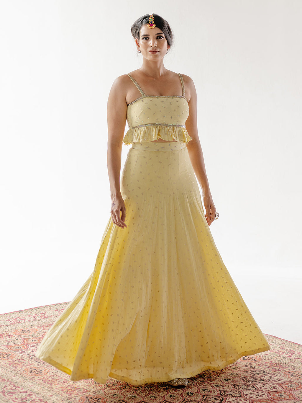 Yellow Silk Organza Lehenga Set at Kamakhyaa by RoohbyRidhimaa. This item is Cotton Linen, Cotton Voil, Embroidered, Festive Wear, Free Size, Kurta Sets, Lehenga Sets, Organza, Silk Organza, Toxin free, Yellow, Zari Embroidered