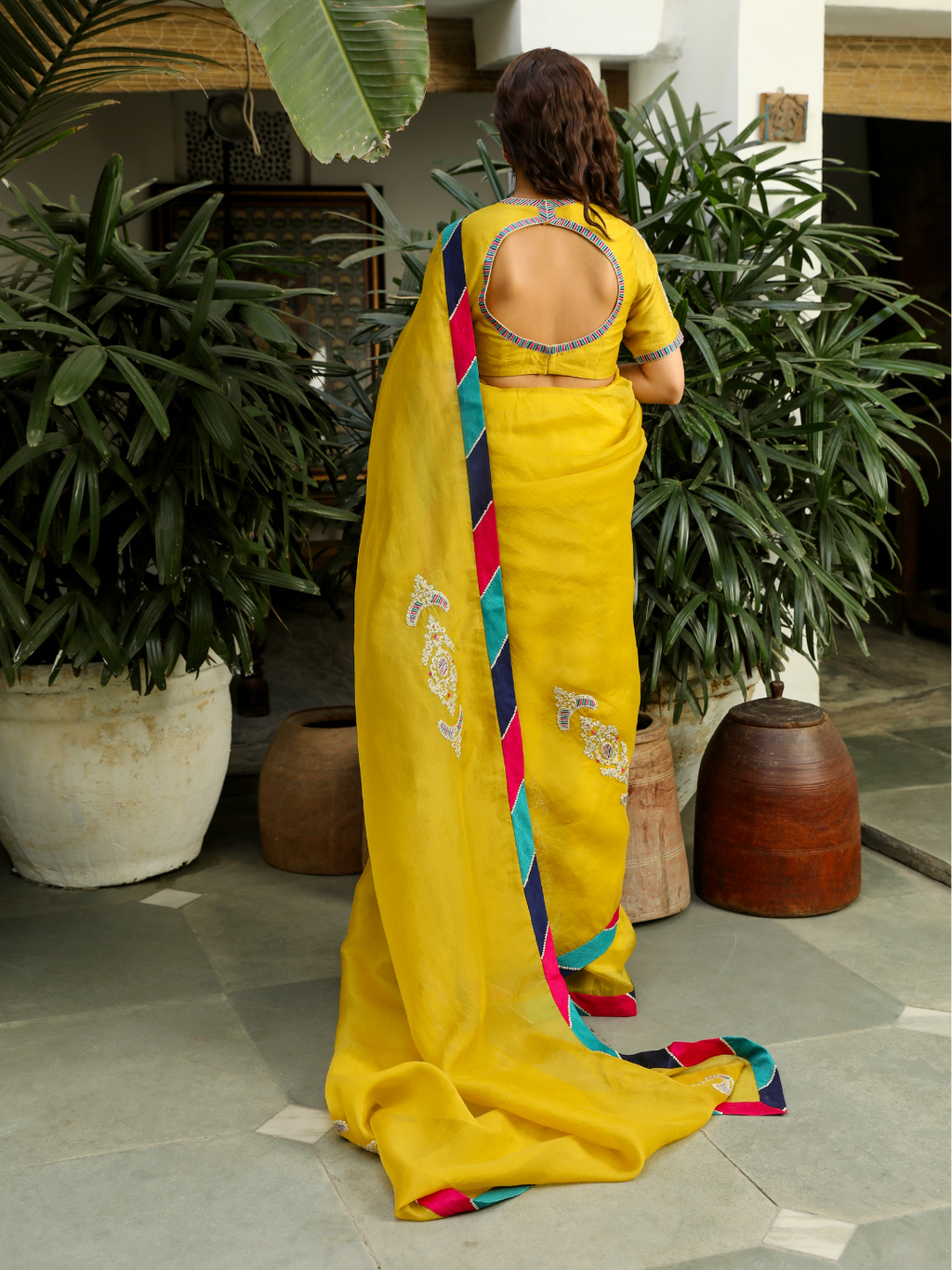 Yellow Viscose Silk Saree Set with Resham Embroidery at Kamakhyaa by RoohbyRidhimaa. This item is Embroidered, Festive Wear, Free Size, Resham Embroidered, Saree Sets, Silk Organza, Toxin free, Viscose Raw Silk, Yellow