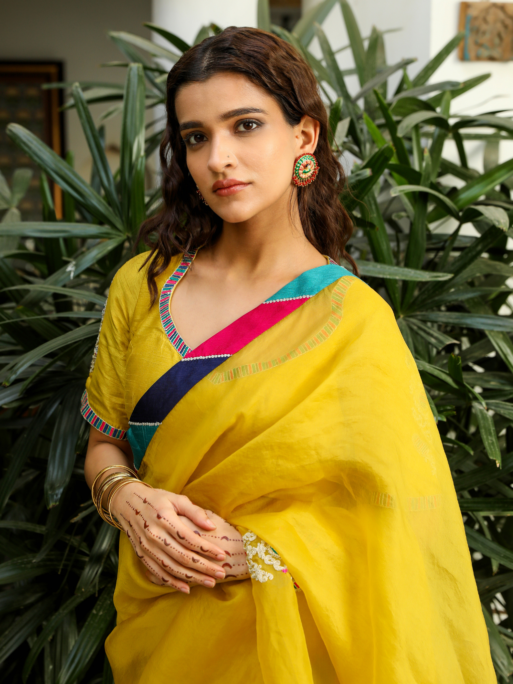 Yellow Viscose Silk Saree Set with Resham Embroidery at Kamakhyaa by RoohbyRidhimaa. This item is Embroidered, Festive Wear, Free Size, Resham Embroidered, Saree Sets, Silk Organza, Toxin free, Viscose Raw Silk, Yellow