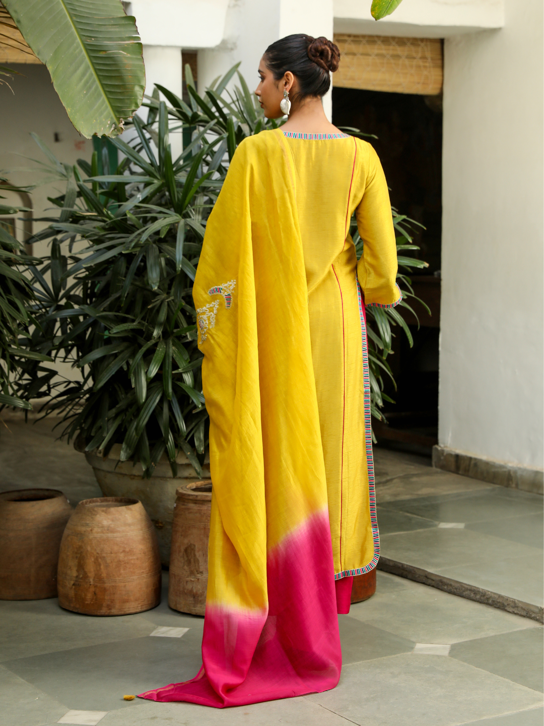 Yellow Zari Embroidered Kurta Pant Set with Dupatta at Kamakhyaa by RoohbyRidhimaa. This item is Chanderi Silk, Dupattas, Embroidered, Festive Wear, Kurta Set with Dupattas, Kurta Sets, Regular Fit, Resham, Resham Embroidered, Silk Chanderi, Toxin free, Viscose Raw Silk, Yellow, Zari Embroidered