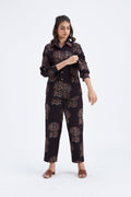 Yuna Black Printed Cotton Co-ord set at Kamakhyaa by Hasttvam. This item is Black, Cotton, Ete by Hasttvam, Floral Prints, Hand Printed, Wedding Wear, Womenswear