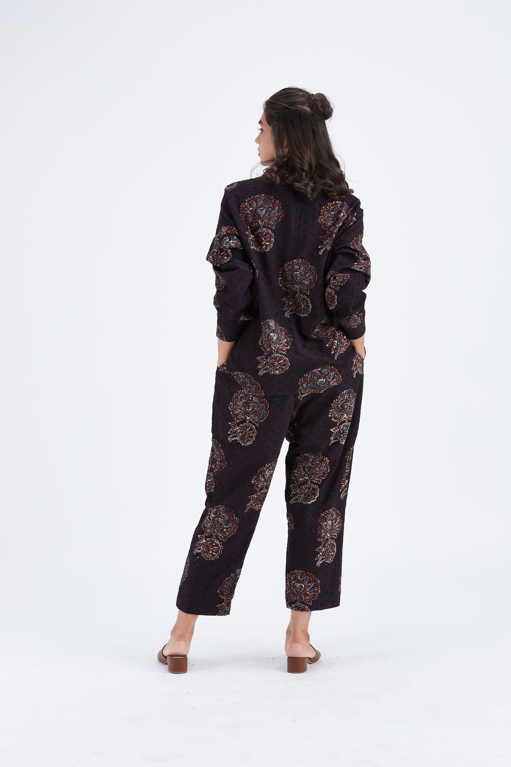 Yuna Black Printed Cotton Co-ord set at Kamakhyaa by Hasttvam. This item is Black, Cotton, Ete by Hasttvam, Floral Prints, Hand Printed, Wedding Wear, Womenswear