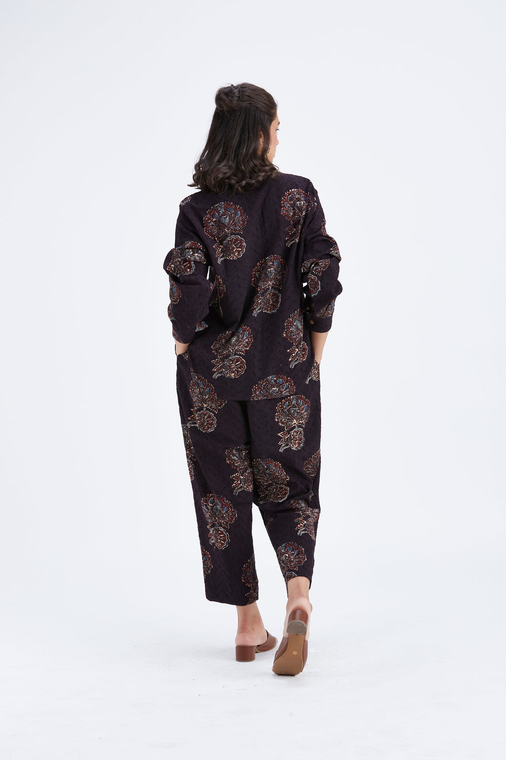 Yuna Black Printed Cotton Co-ord set at Kamakhyaa by Hasttvam. This item is Black, Cotton, Ete by Hasttvam, Floral Prints, Hand Printed, Wedding Wear, Womenswear