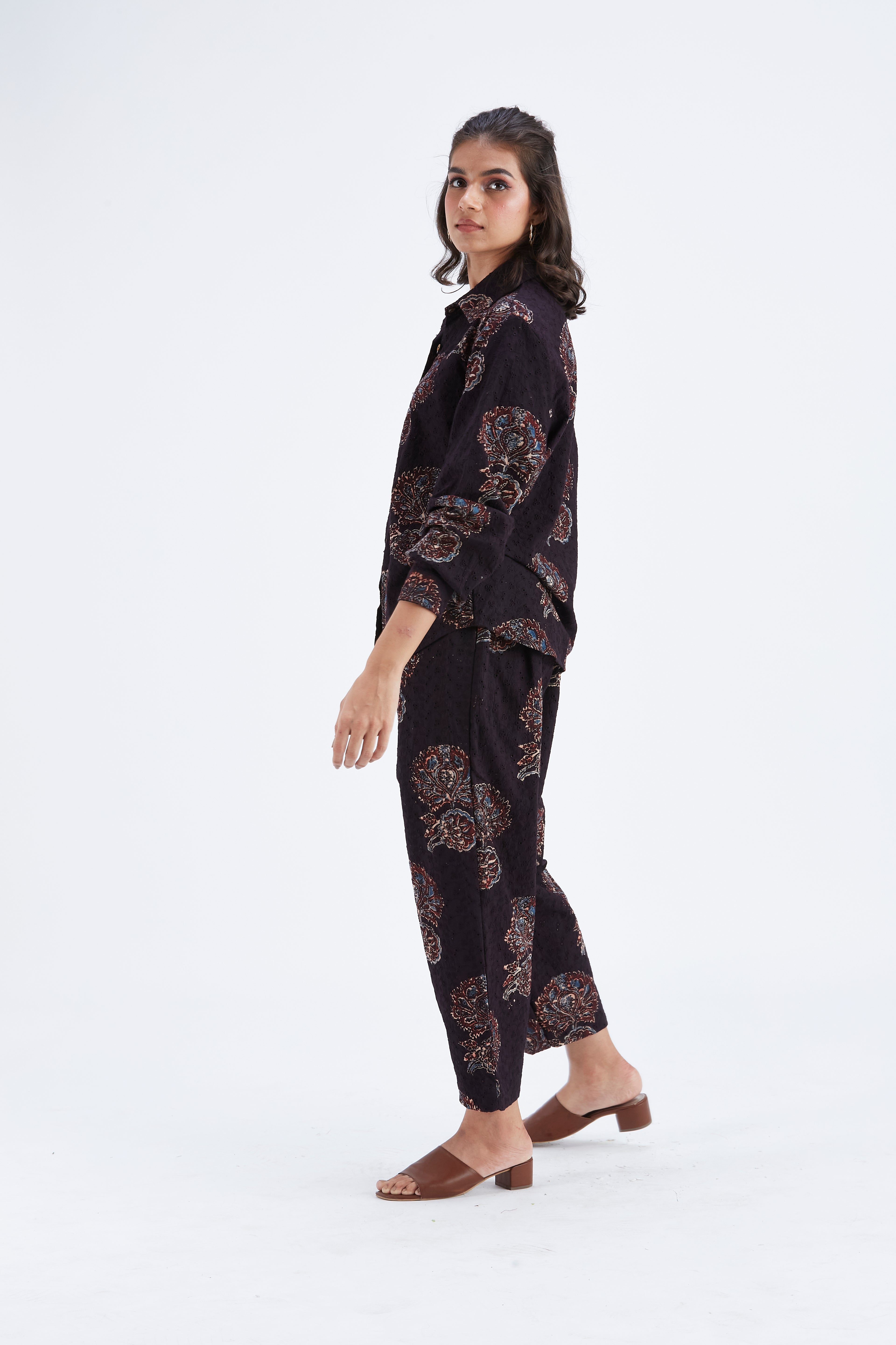 Yuna Black Printed Cotton Co-ord set at Kamakhyaa by Hasttvam. This item is Black, Cotton, Ete by Hasttvam, Floral Prints, Hand Printed, Wedding Wear, Womenswear