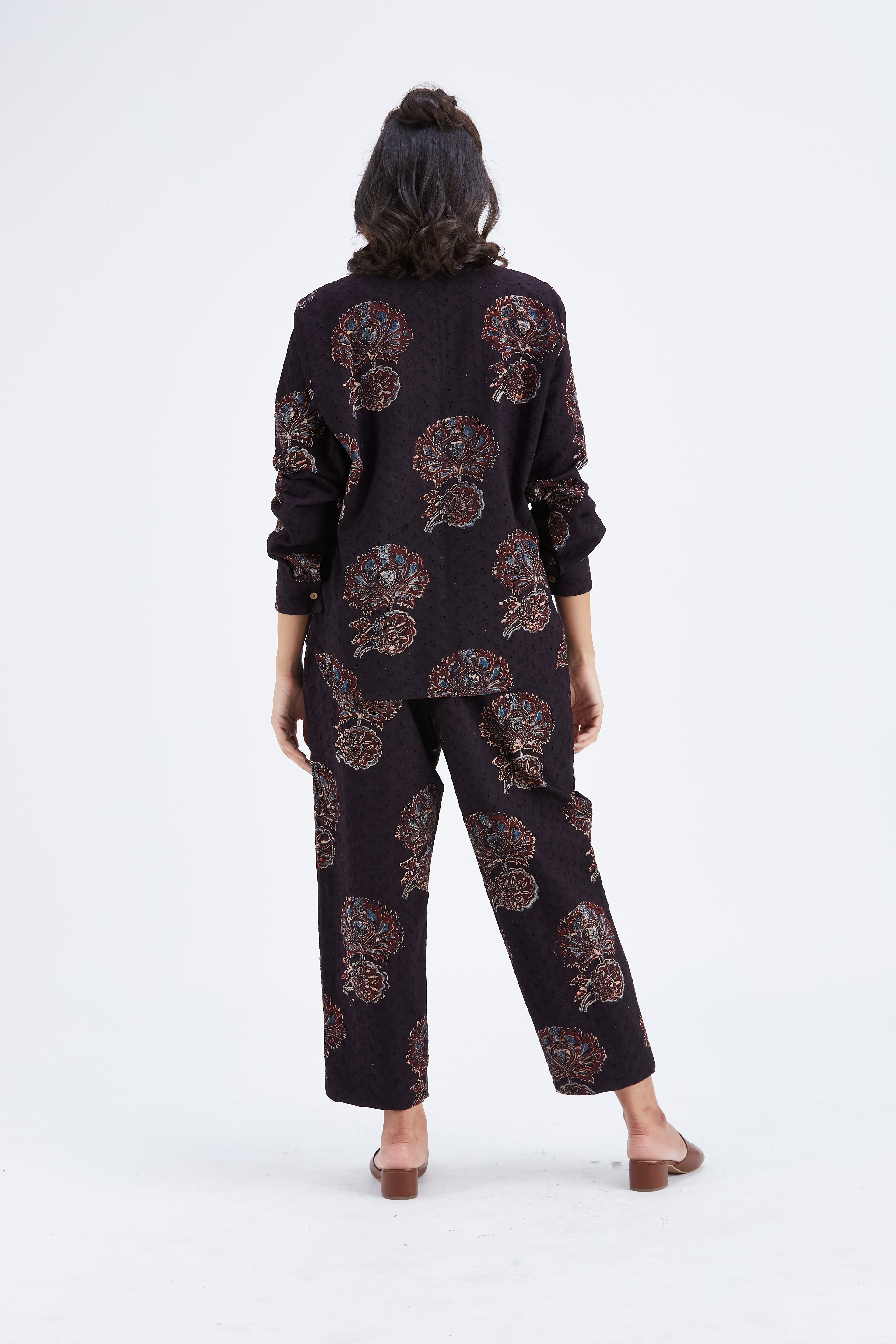 Yuna Black Printed Cotton Co-ord set at Kamakhyaa by Hasttvam. This item is Black, Cotton, Ete by Hasttvam, Floral Prints, Hand Printed, Wedding Wear, Womenswear