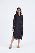Zae Black Printed Modal Dress at Kamakhyaa by Hasttvam. This item is Black, Ete by Hasttvam, Fusion Wear, Modal