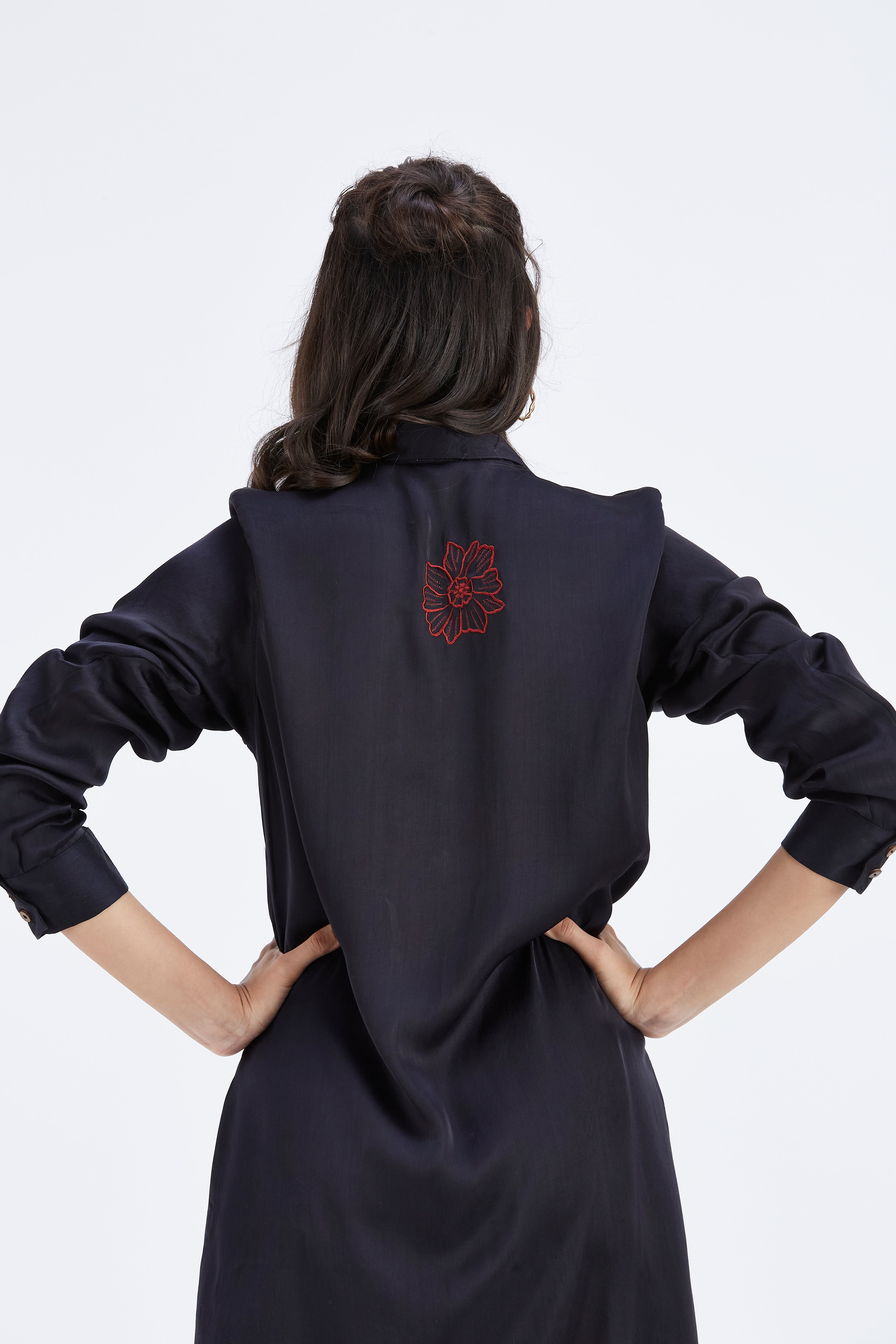 Zae Black Printed Modal Dress at Kamakhyaa by Hasttvam. This item is Black, Ete by Hasttvam, Fusion Wear, Modal