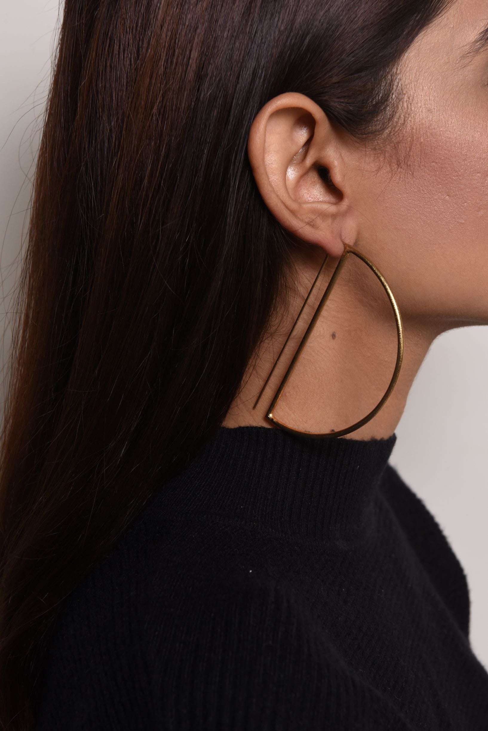 2 D Golden Earrings Free Size, Plated, Gold Plated Brass, Statement Pieces, Stud Kamakhyaa