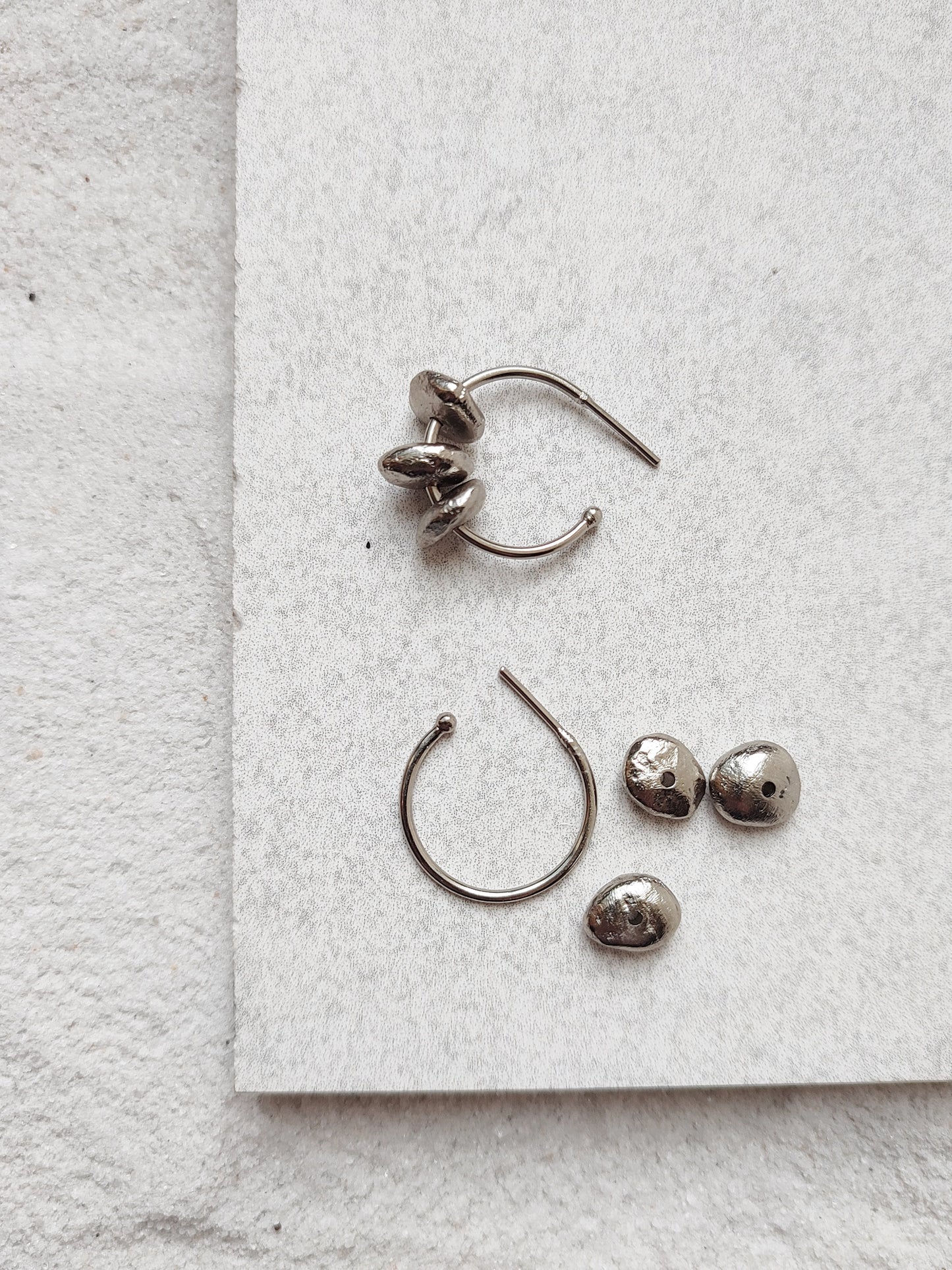 Alen - Extra Small Silver Brass, Earrings, Fashion Jewellery, Free Size, Silver, Solids Kamakhyaa