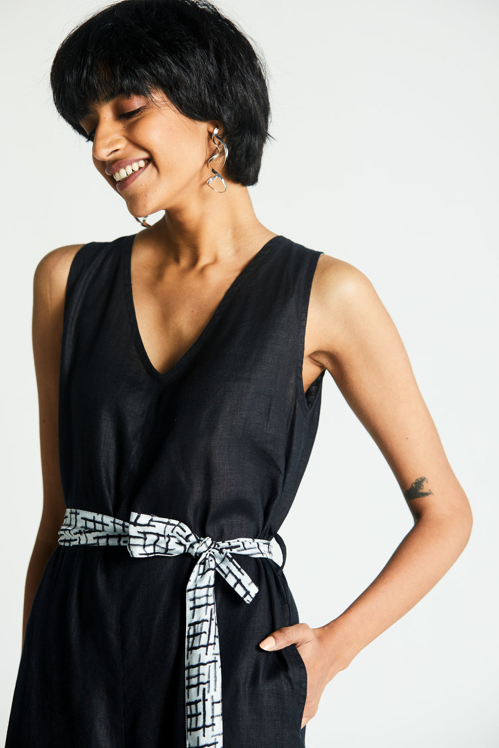 All Around the World Jumpsuit at Kamakhyaa by Reistor. This item is Black, Hemp, Jumpsuits, Natural, Noir, Office Wear, Regular Fit, Solids, Womenswear