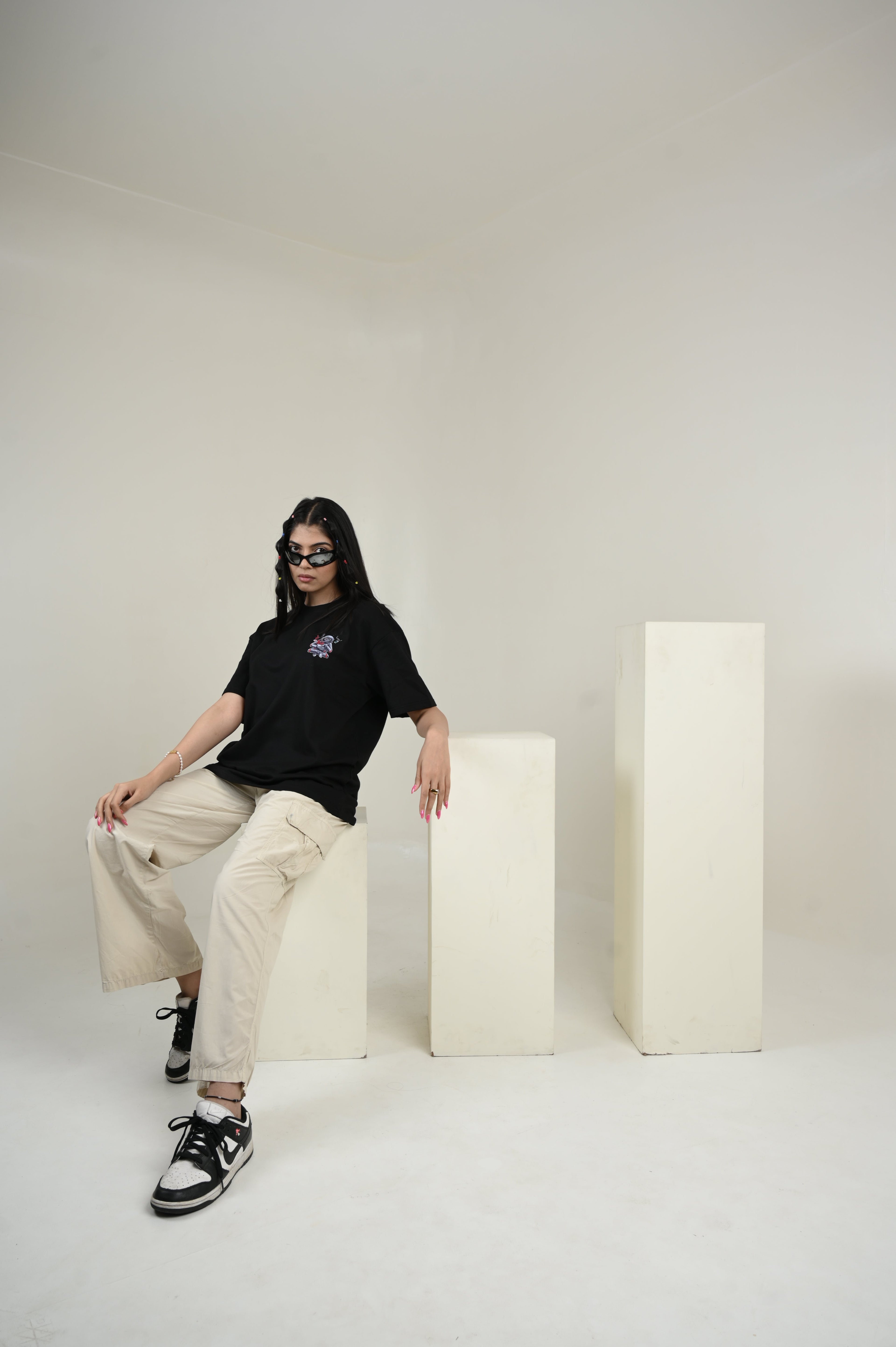 Astronaut 100% Cotton Oversized Black T-shirt at Kamakhyaa by Unfussy. This item is 100% cotton, Black, Casual Wear, Organic, Oversized Fit, Printed, T-Shirts, Unfussy, Unisex, Womenswear