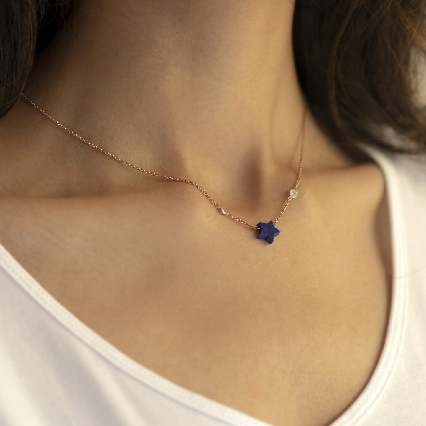 Athena Star Necklace at Kamakhyaa by Noyra. This item is Blue, Fashion Jewellery, jewelry, Micron, Natural, Necklaces, Silver, Solids