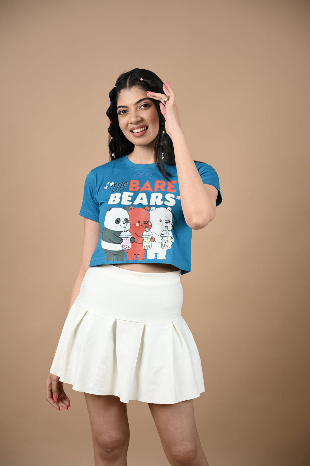 Bare Bears 100% Cotton Crop Blue T-shirt at Kamakhyaa by Unfussy. This item is 100% cotton, Blue, Casual Wear, Crop Tops, Organic, Oversized Fit, Printed, T-Shirts, Unfussy, Unisex, Womenswear