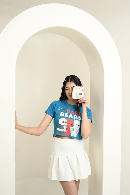 Bare Bears 100% Cotton Crop Blue T-shirt at Kamakhyaa by Unfussy. This item is 100% cotton, Blue, Casual Wear, Crop Tops, Organic, Oversized Fit, Printed, T-Shirts, Unfussy, Unisex, Womenswear